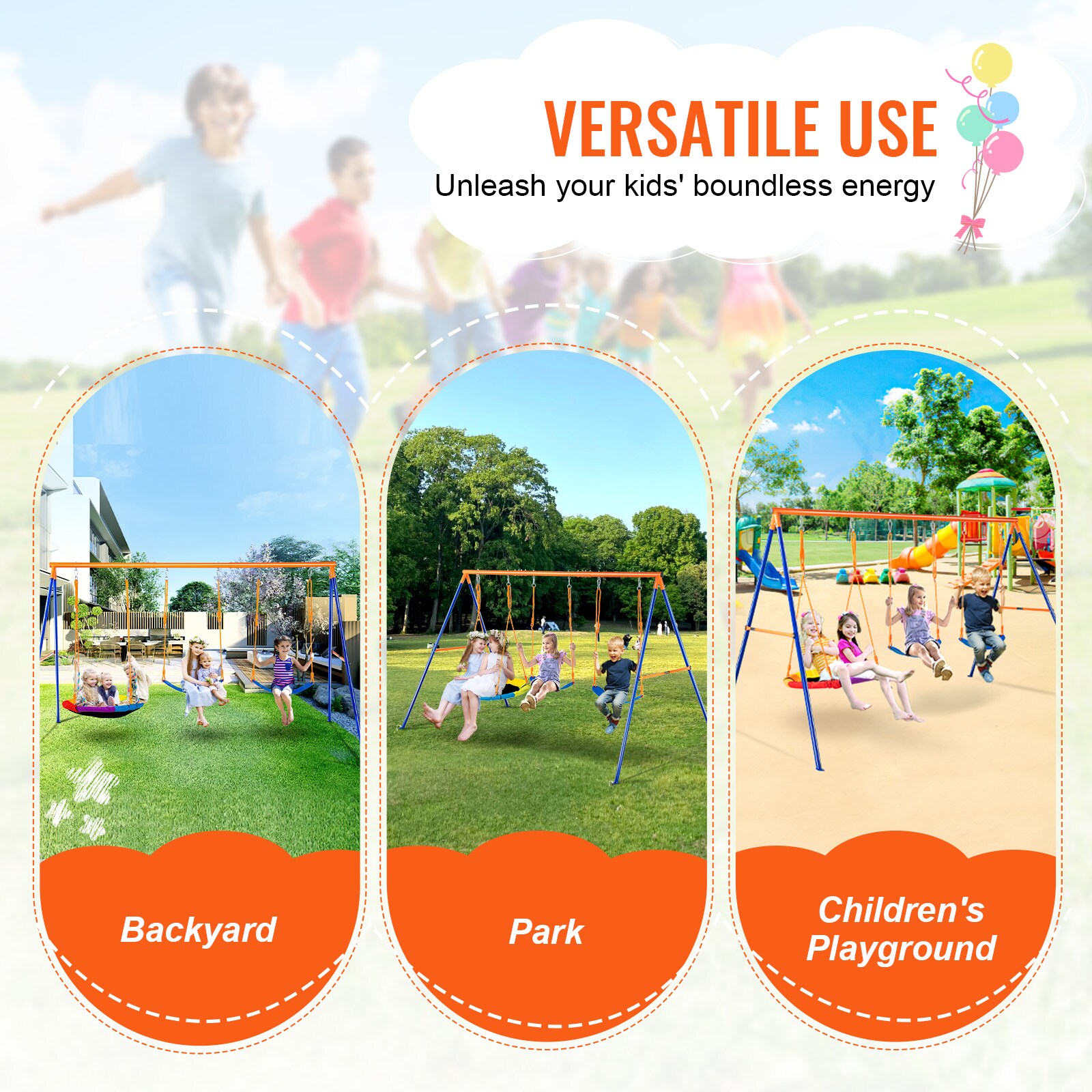 VEVOR SCAXQQTZ3RW004496V0 Playset-Swings - View #6