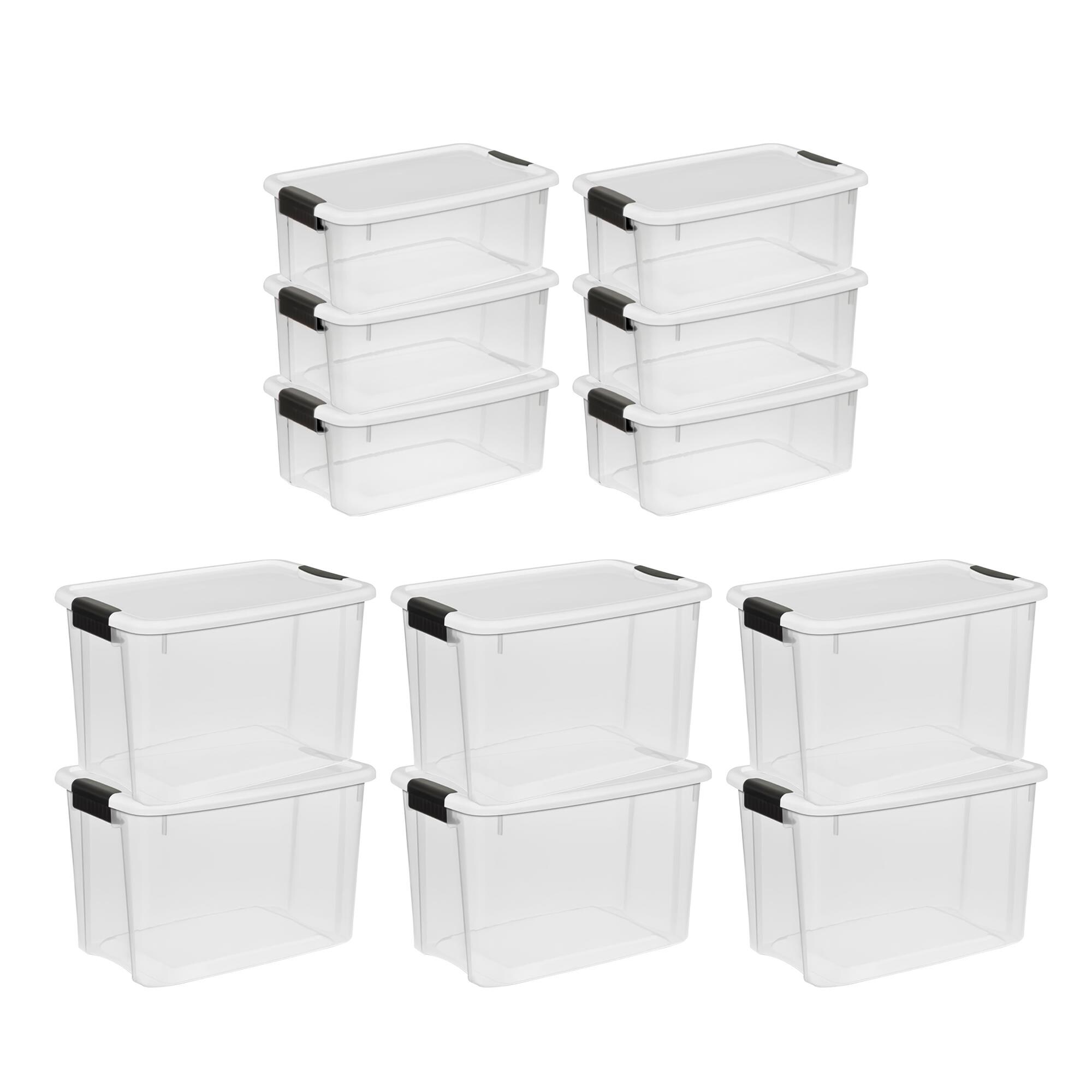 Totally Kitchen Clear Plastic Stackable Storage Bins with Handles | Large  1.6 Gallon