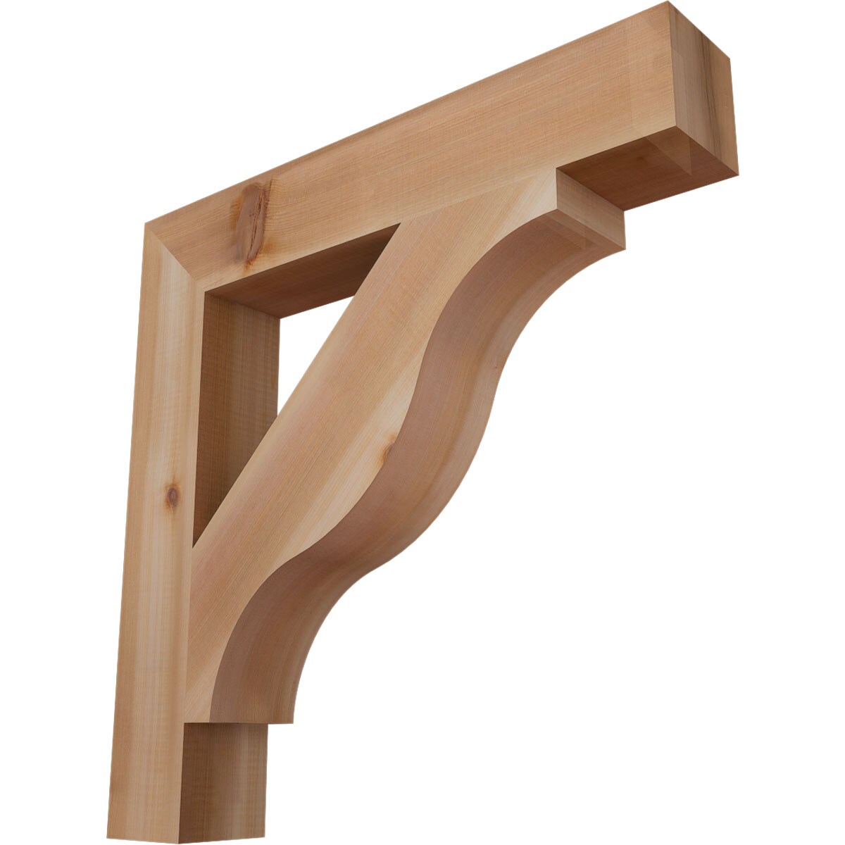 Ekena Millwork BKT04X24X24FST05SWR Funston Block Smooth 3-1/2-in x 24-in x 24-in Western red cedar Brown Wood Standard bracket