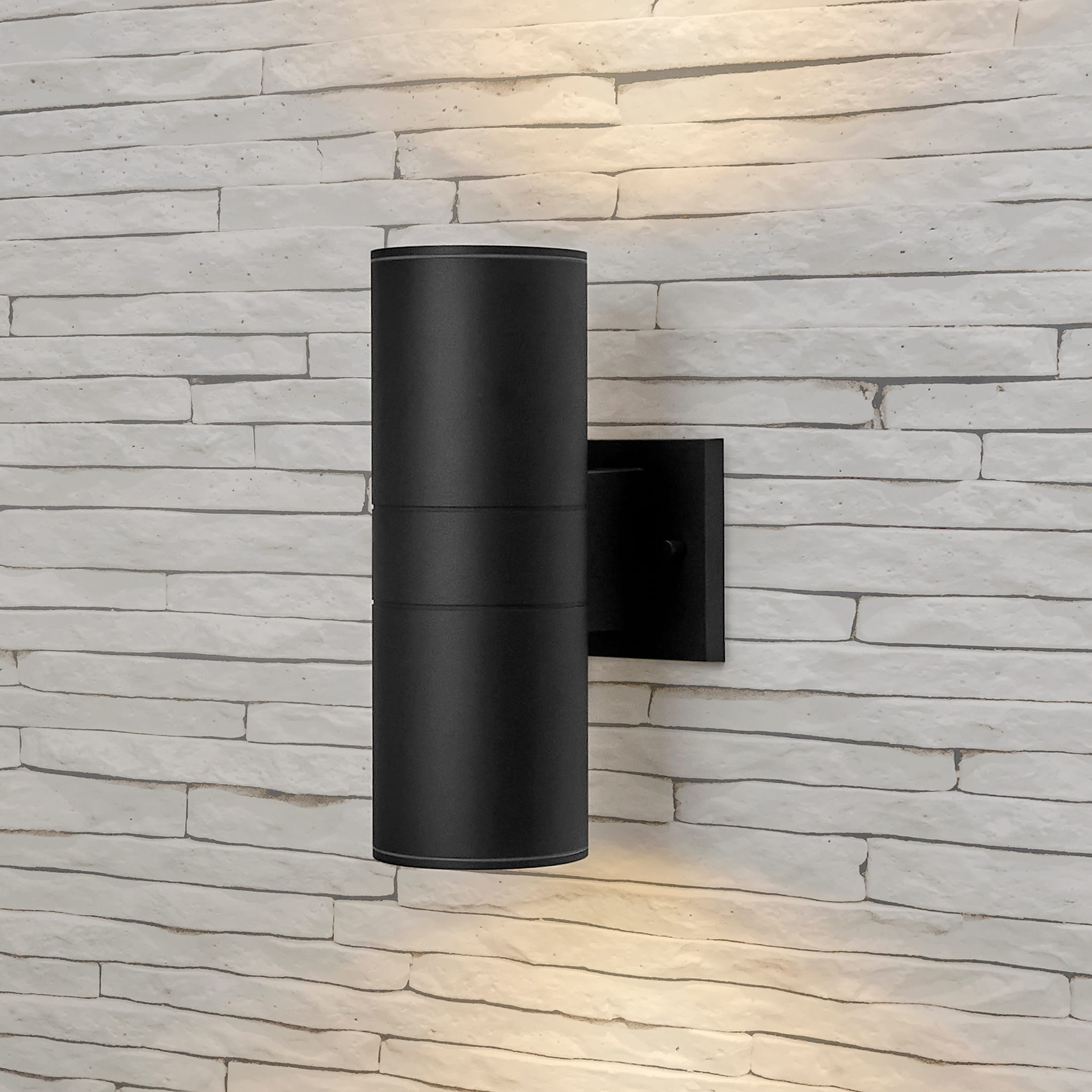 Maxxima MEL-26100W 12-in H Black Hardwired Integrated LED Outdoor Wall Light