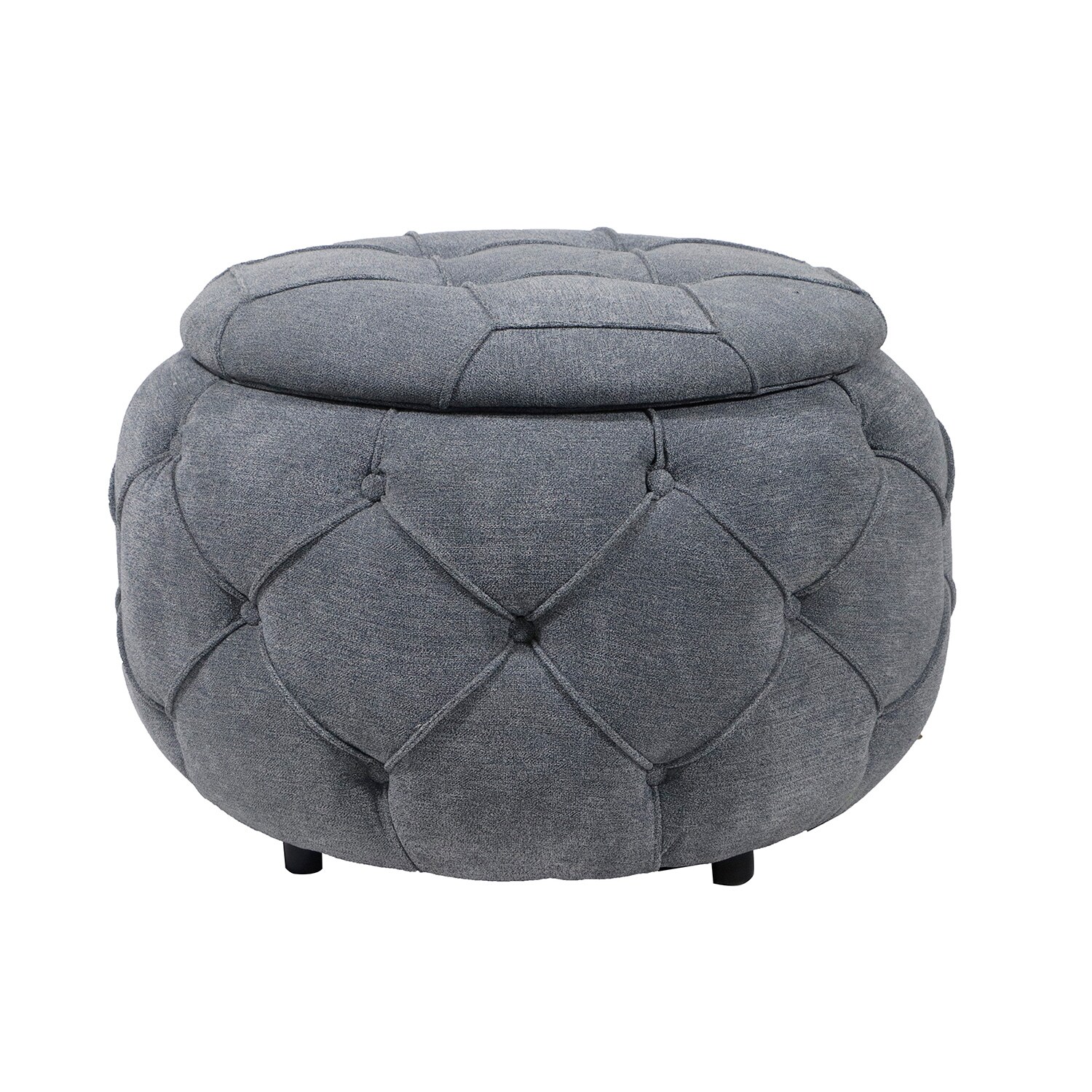 Bybafun YA6100059 Casual Gray Round Storage Ottoman