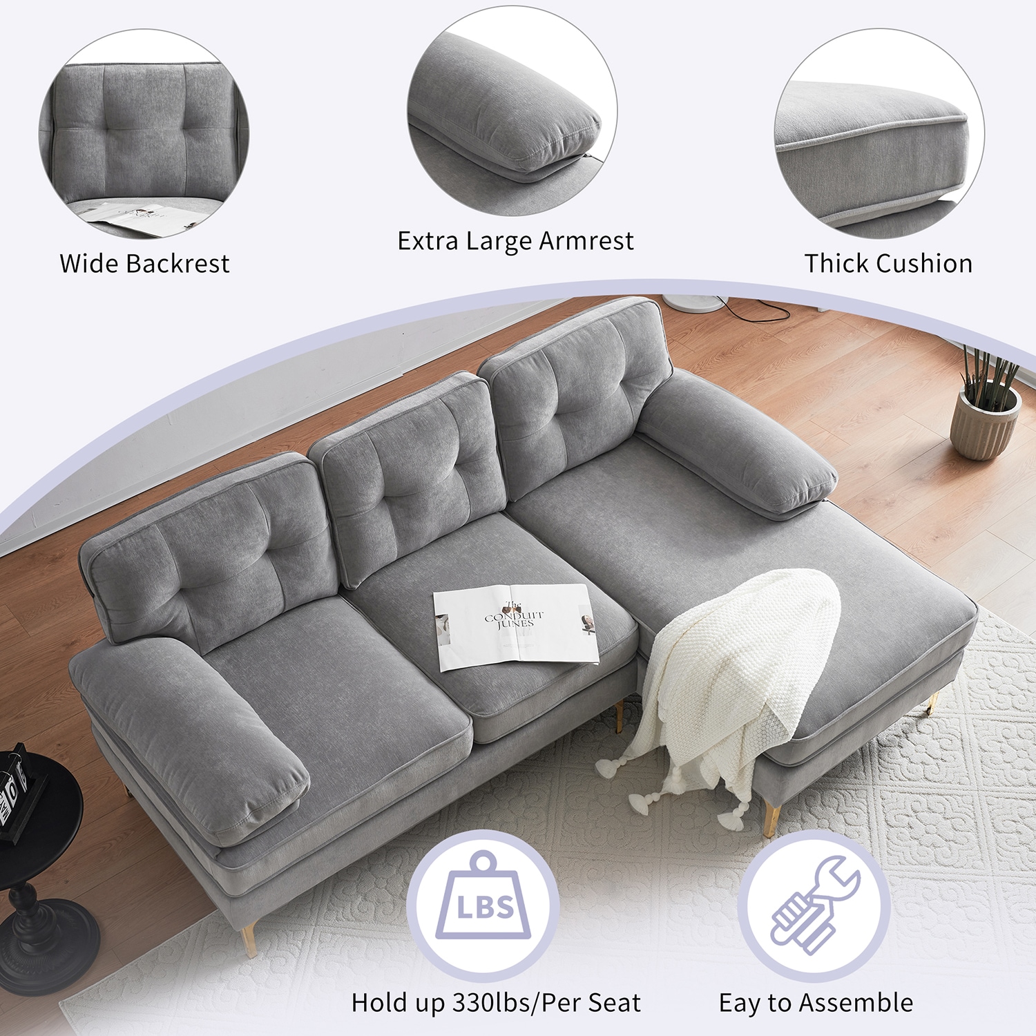 SINOFURN SYA010297GN Sofas-Loveseats - View #7