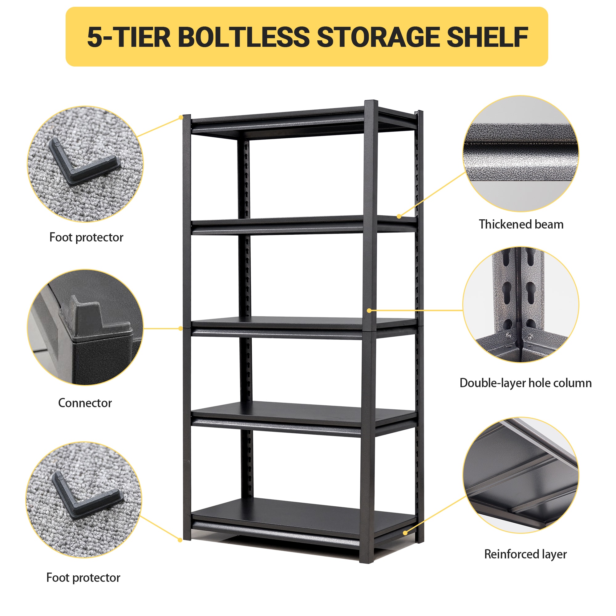 Kahomvis MAKEA-QPF2-408 Free-Standing-Shelving - View #4