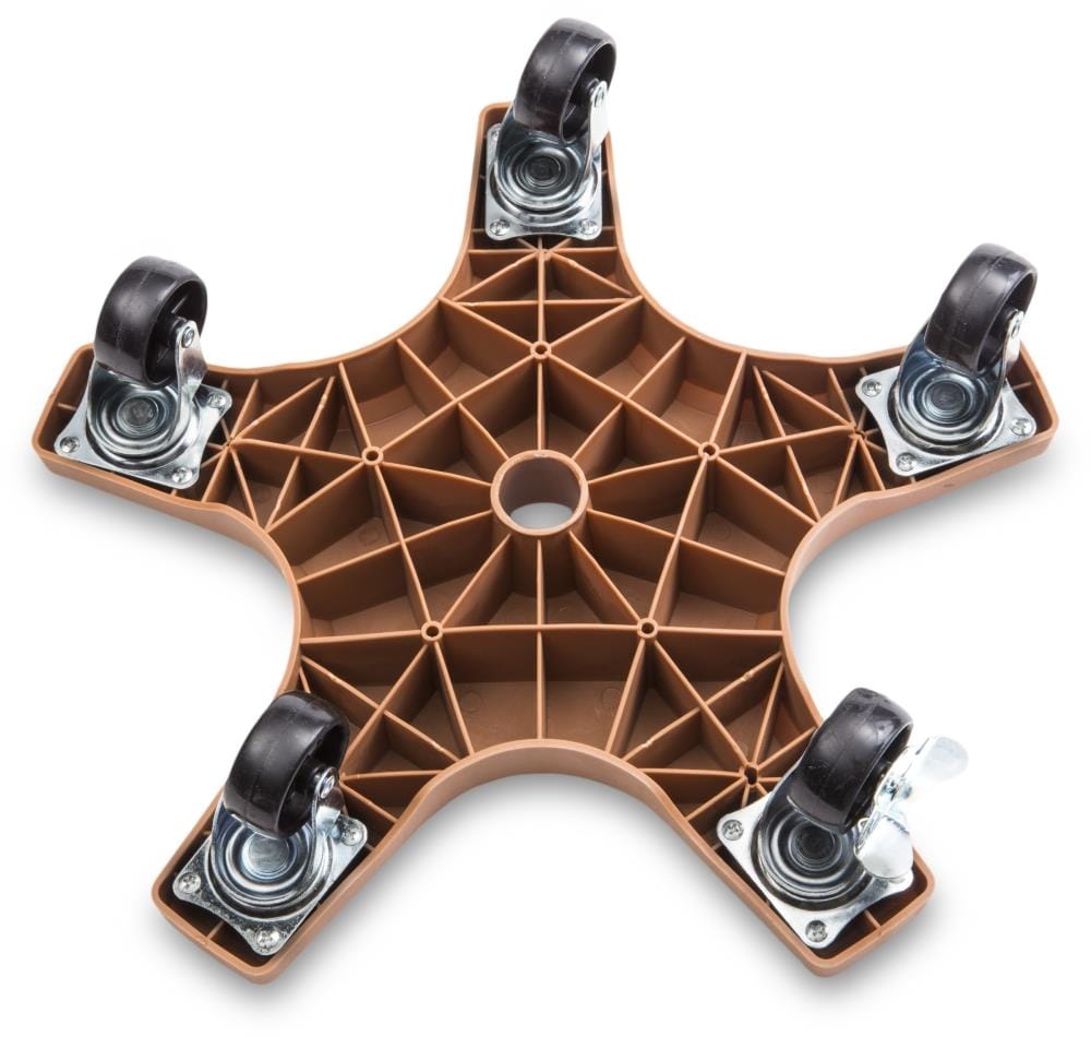 Terracotta Hexagon UV Resistant Plastic Plant Caddy with Wheels