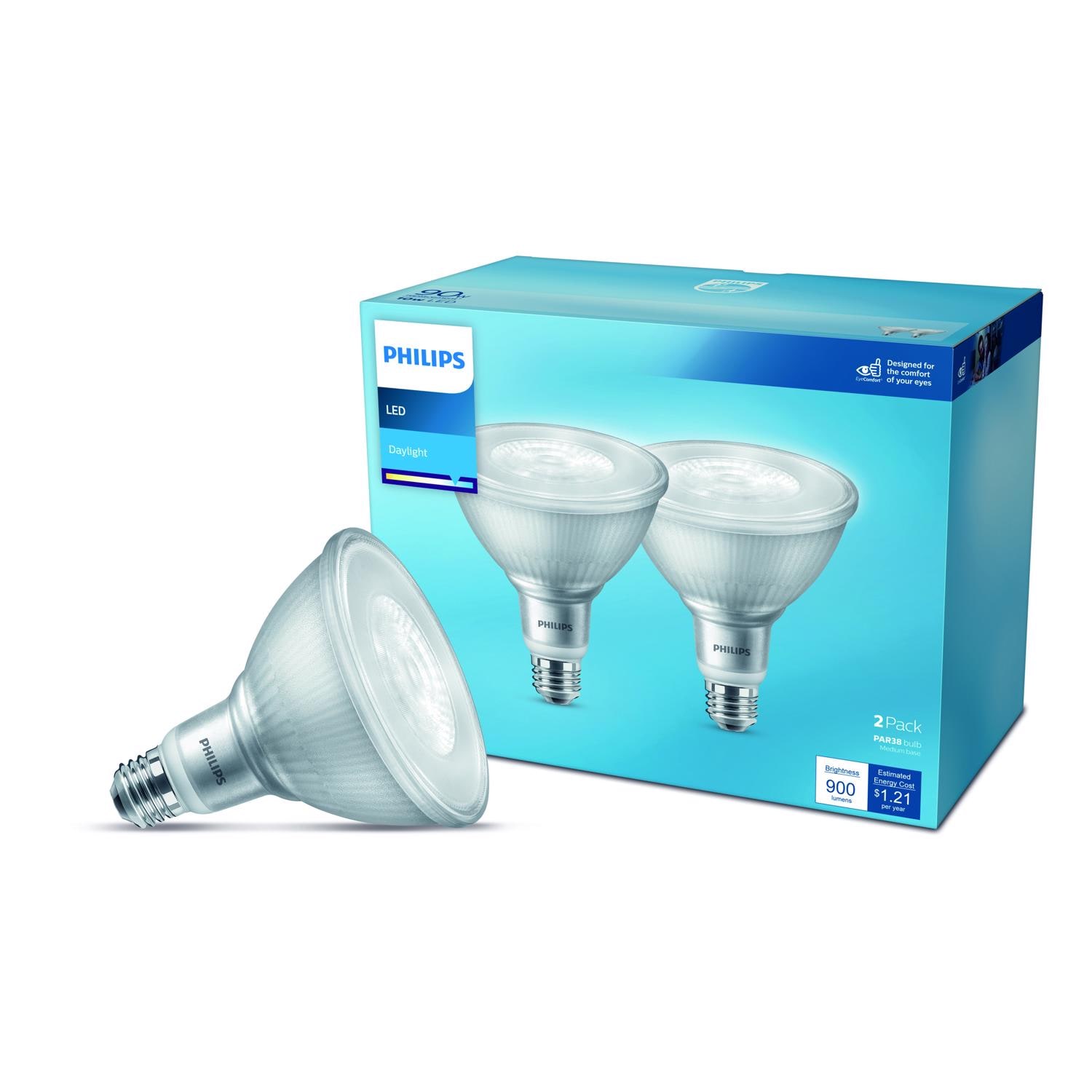 Philips EJD3013952 PAR 38 E26 Medium LED Floodlight Bulb Daylight 90 Watt Equivalence 2 pk