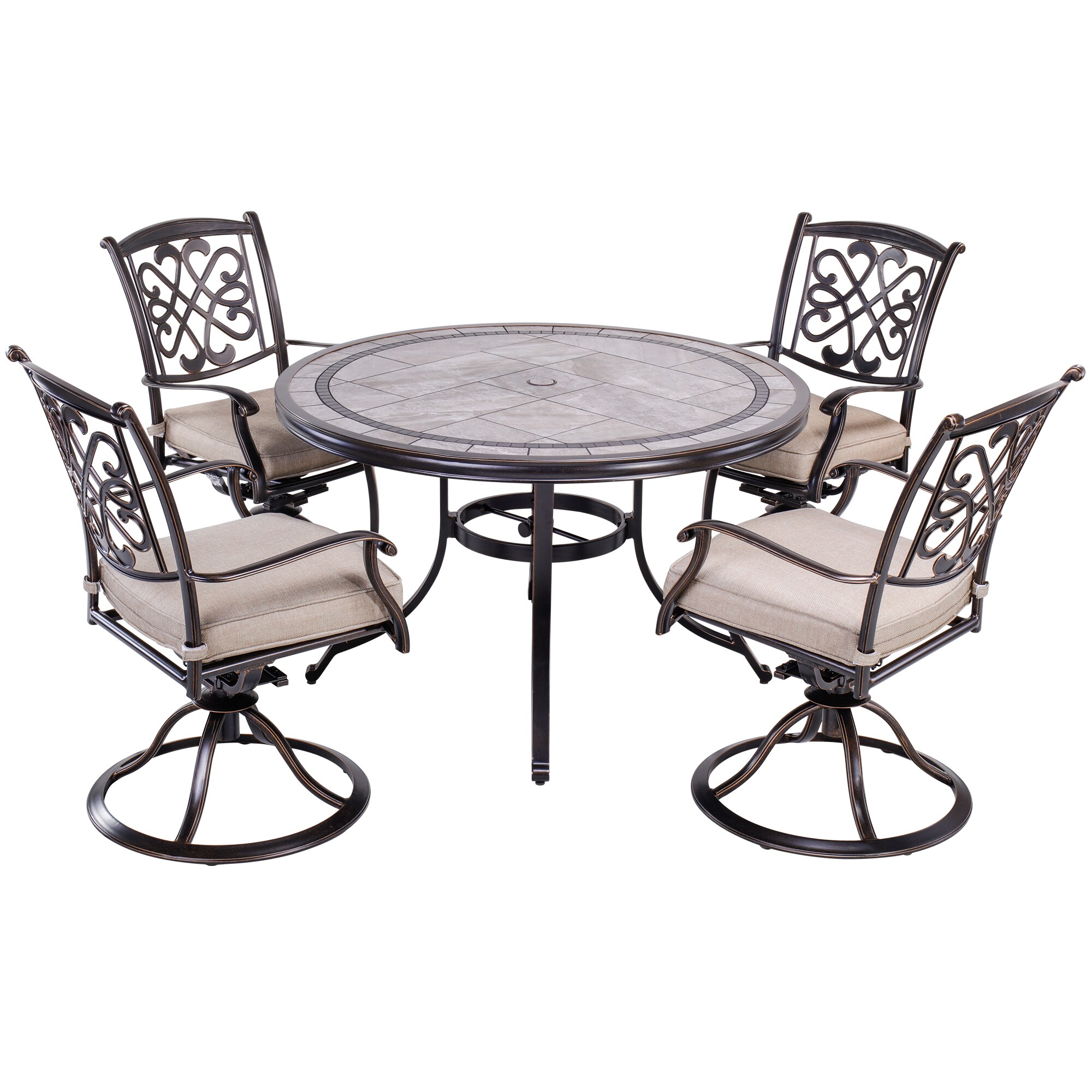 CASAINC BJC-LMXVTC35N4-BJ20 Patio conversation outdoor-Set 5-Piece Patio Conversation Set with Off-white Cushions