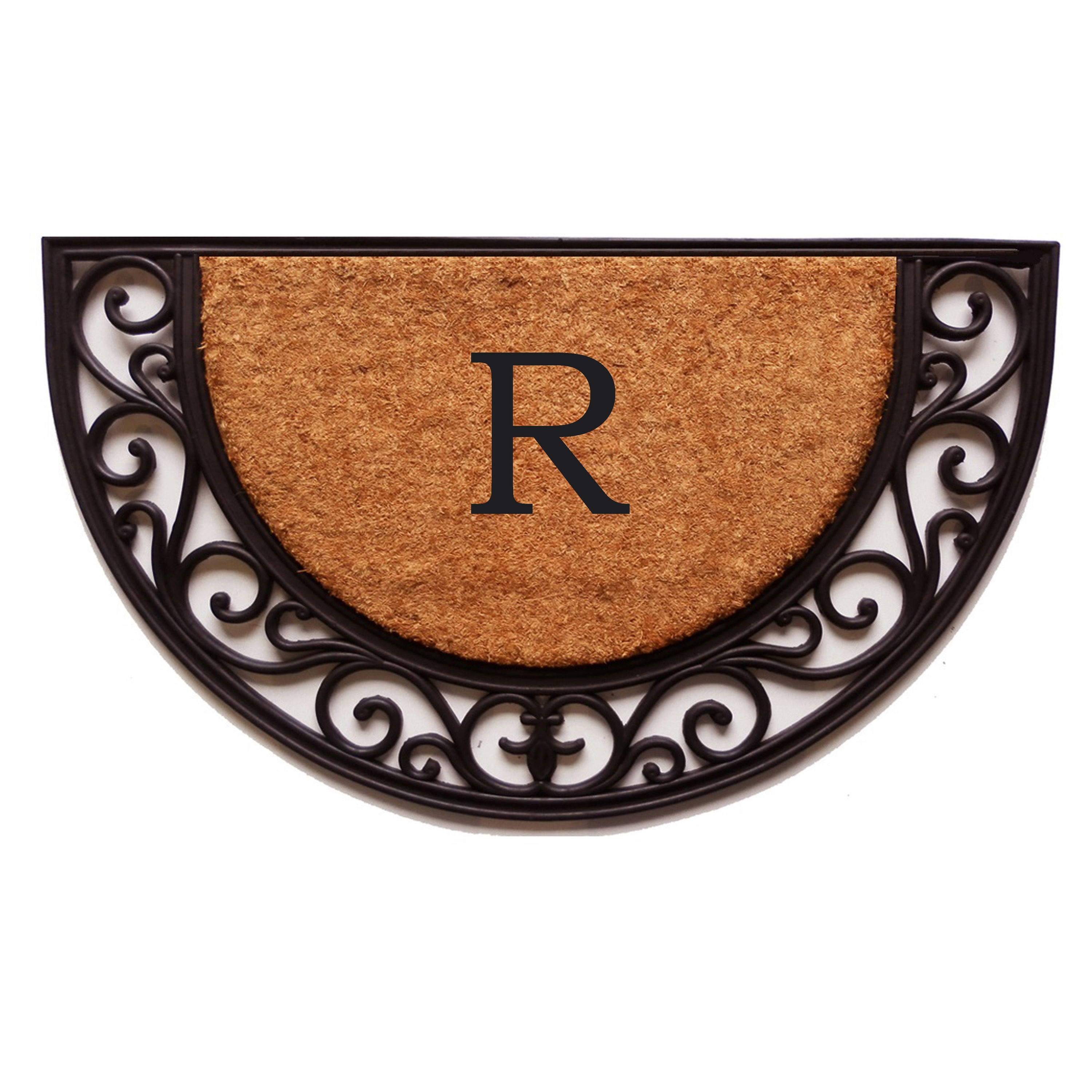 Callowaymills 100141830R Natural/Black Coir/Rubber Non-Slip Grip Indoor or outdoor Decorative Door Mat