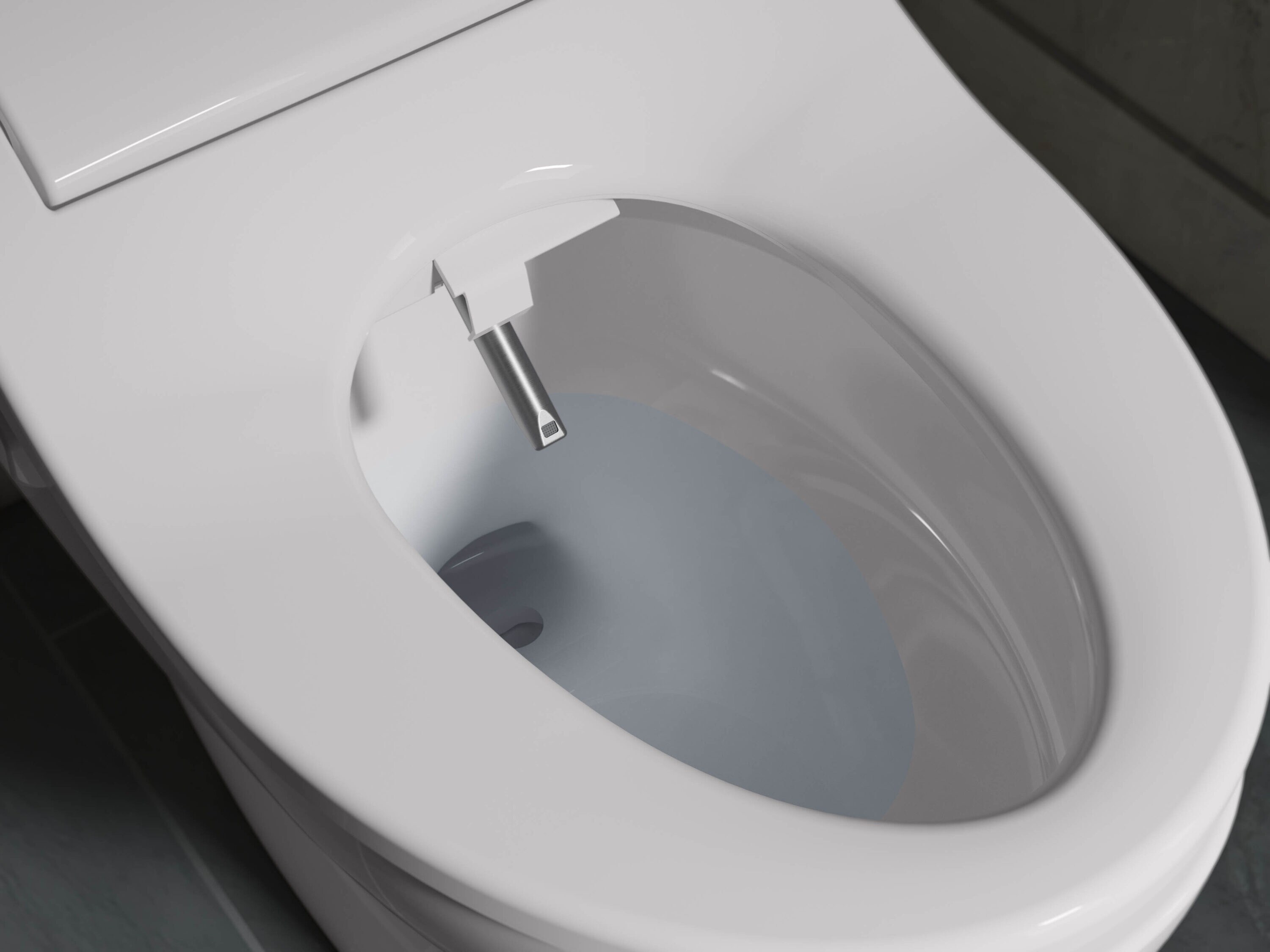 White Round Heated Bidet Toilet Seat with Remote Control