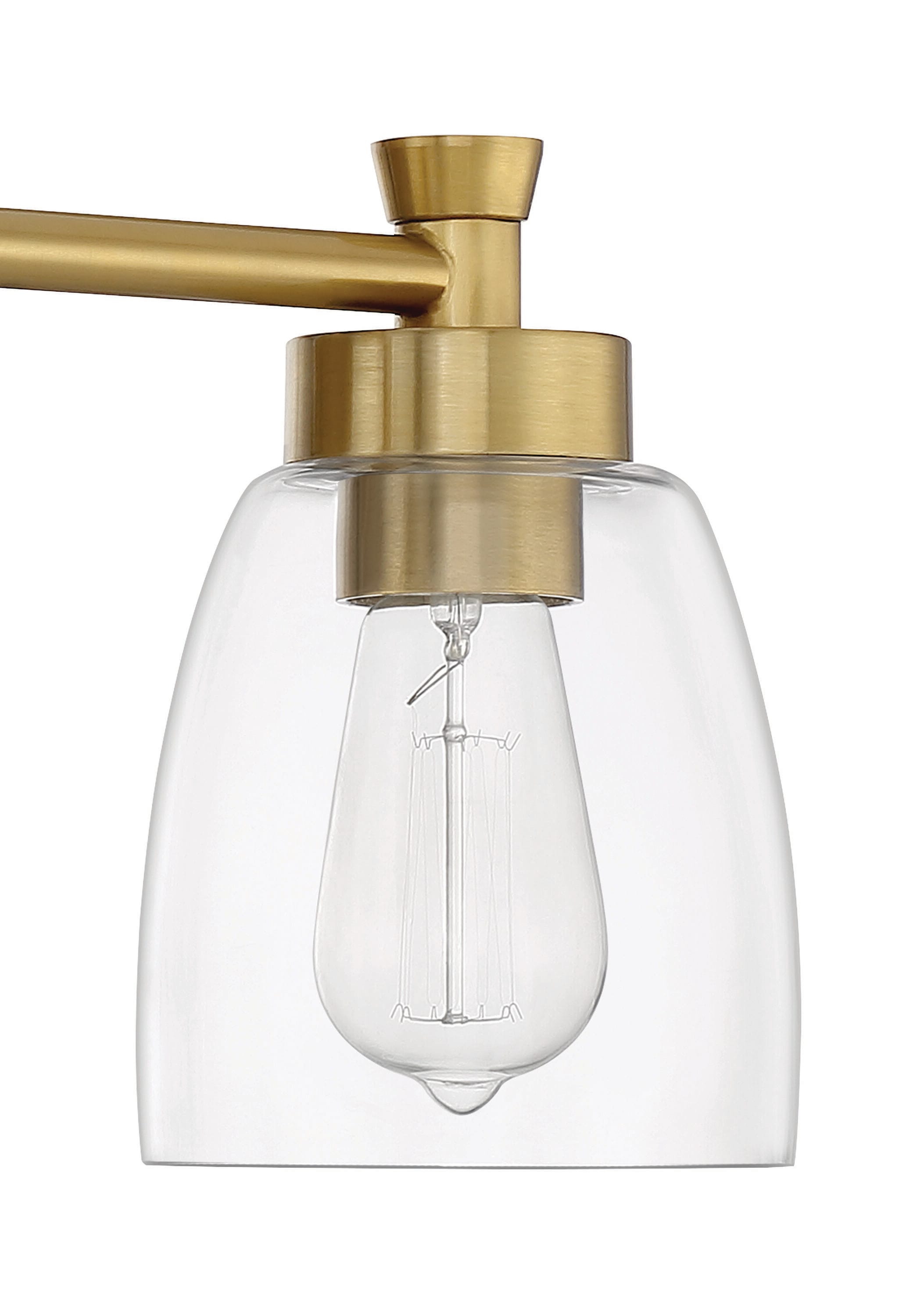 Henning Satin Brass 3-Light Vanity with Clear Glass Shades