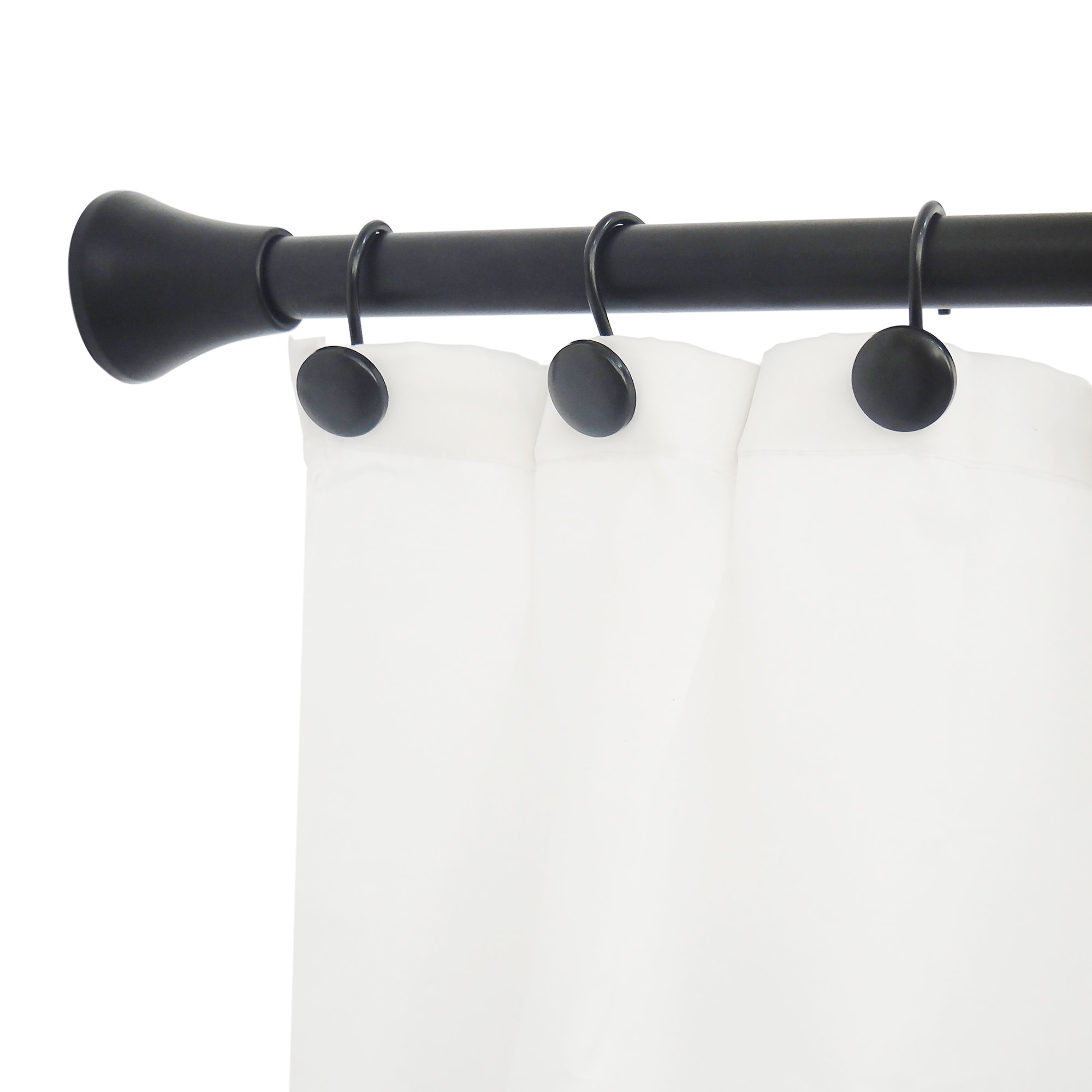 allen + roth Rod Set 42-in to 72-in Black Tension Double Straight  Adjustable Shower Curtain Rod in the Shower Rods department at