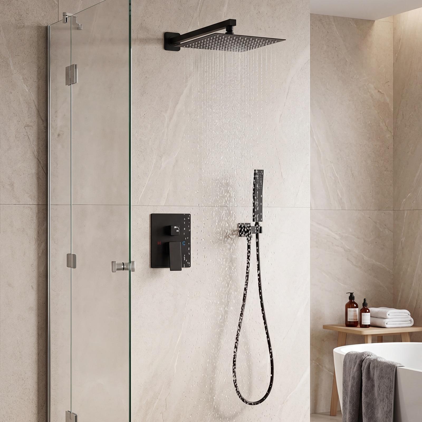 Sweetcrispy L-FW-LYQ5128-10BK Tub-Shower-Faucets - View #7