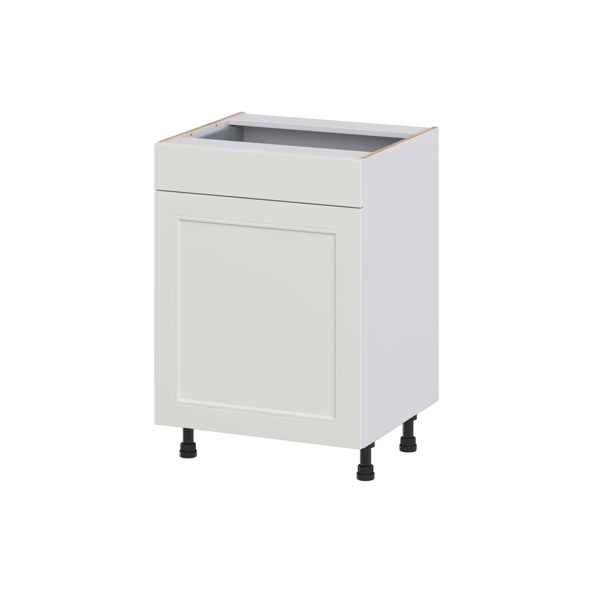 Hugo&Borg DSV24(L/R)-BE Belcourt 24-in W x 34.5-in H x 21-in D Painted Light Gray Base Fully assembled Cabinet (Recessed Panel Shaker)