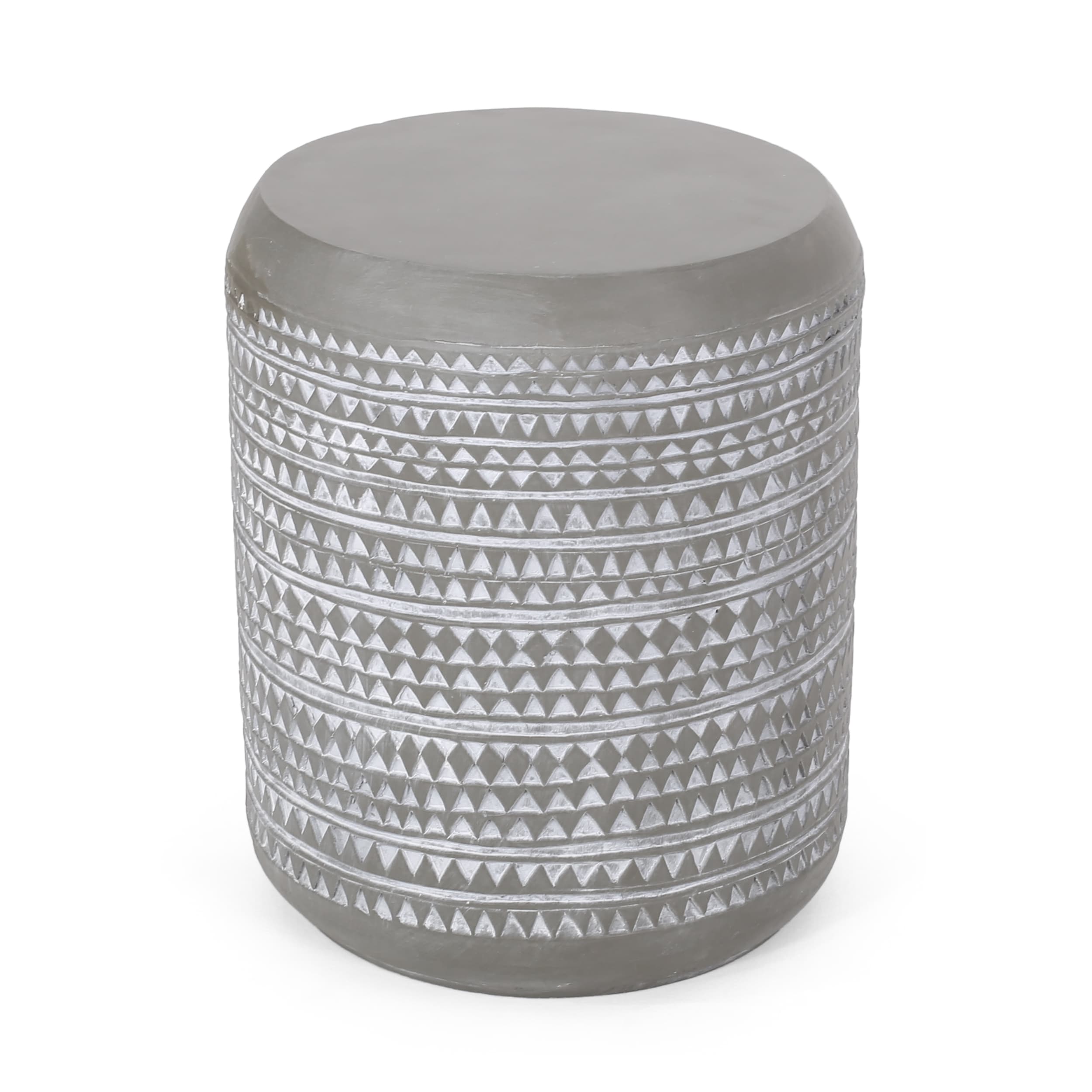 AHIOU HOME ZAAHG-73442.00GS 18.5-in Gray Magnesium oxide Barrel Garden Stool