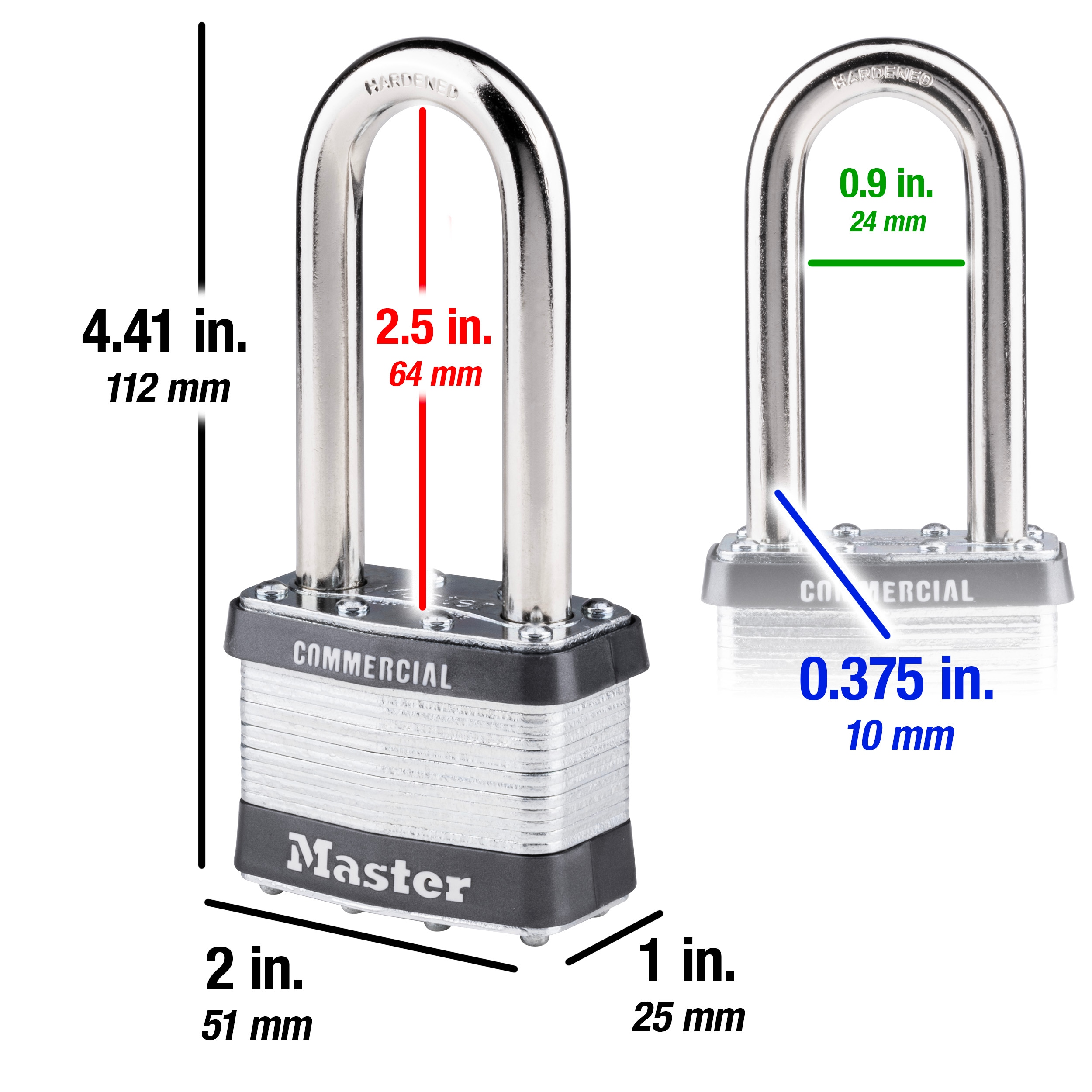 Master Lock Commercial Keyed Padlock 1-in Shackle Keyed Alike to A383 Key  Code in the Padlocks department at