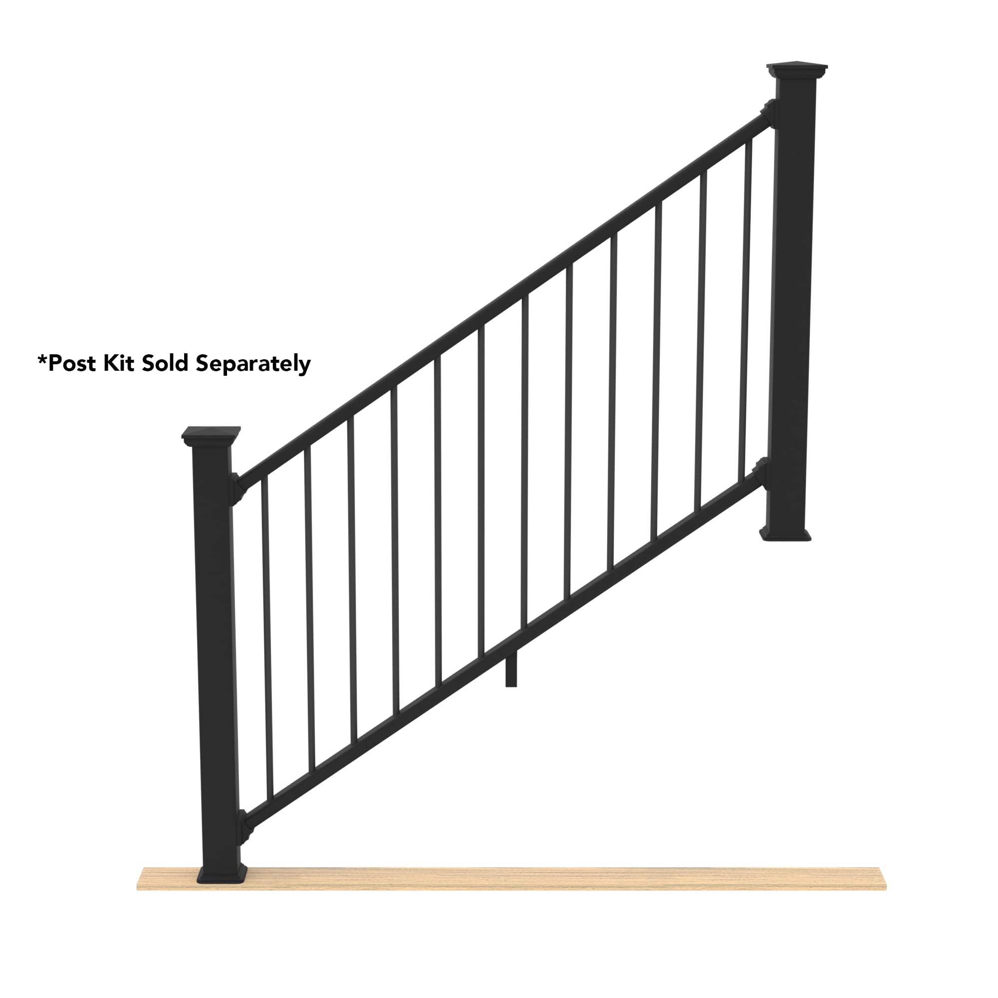 Deckorators Grab And Go 6-ft X 36-in Black Composite Deck Stair Rail 