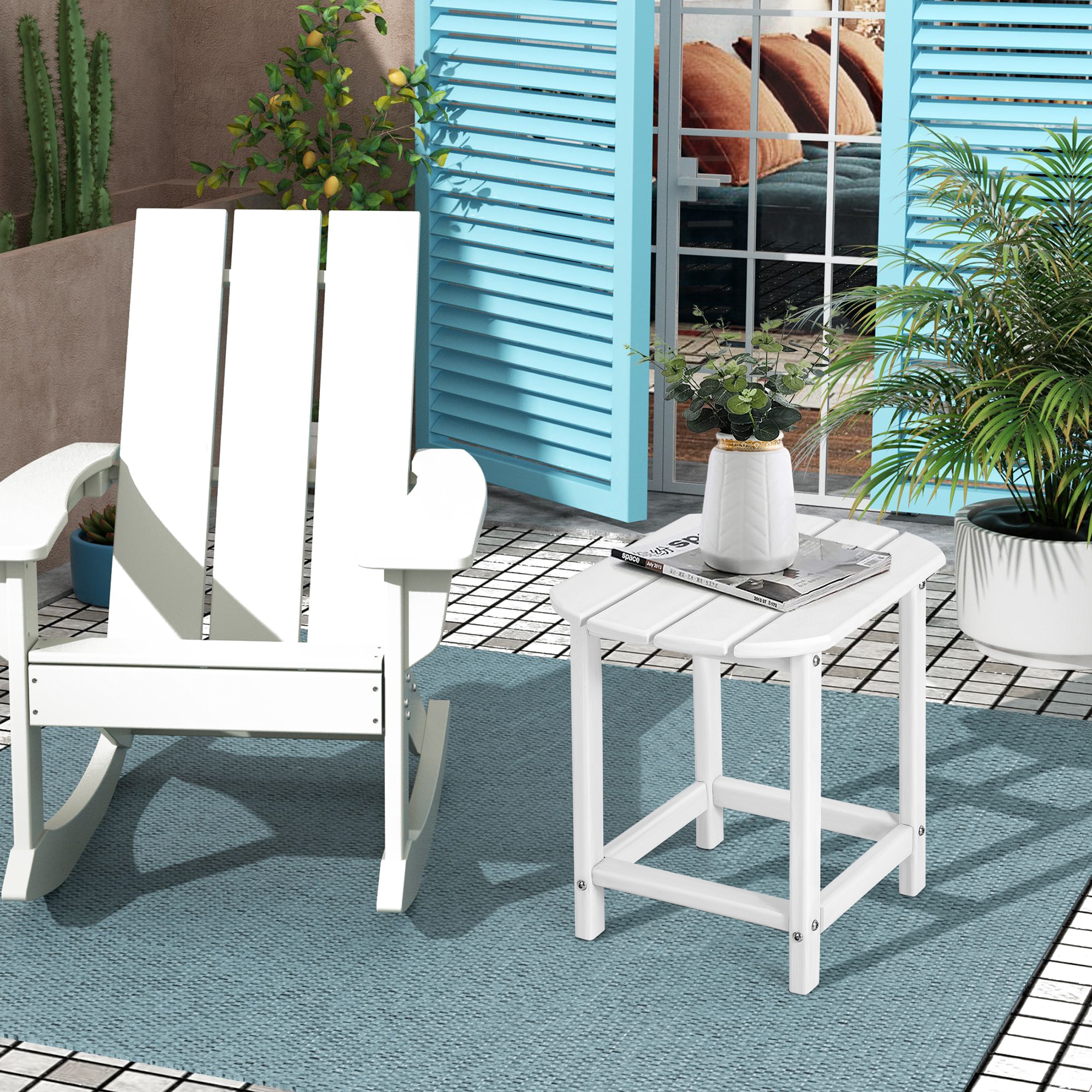 WELLFOR TDJN10331WH Patio-Tables - View #6