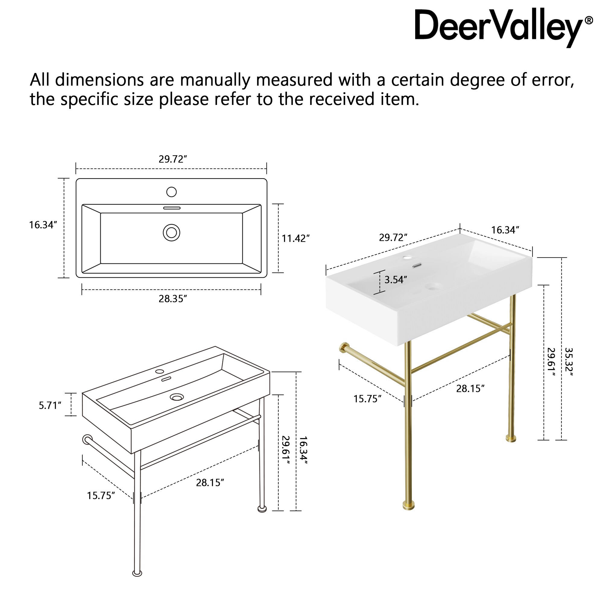 DeerValley DV-1CS0118G Console-Sinks - View #10