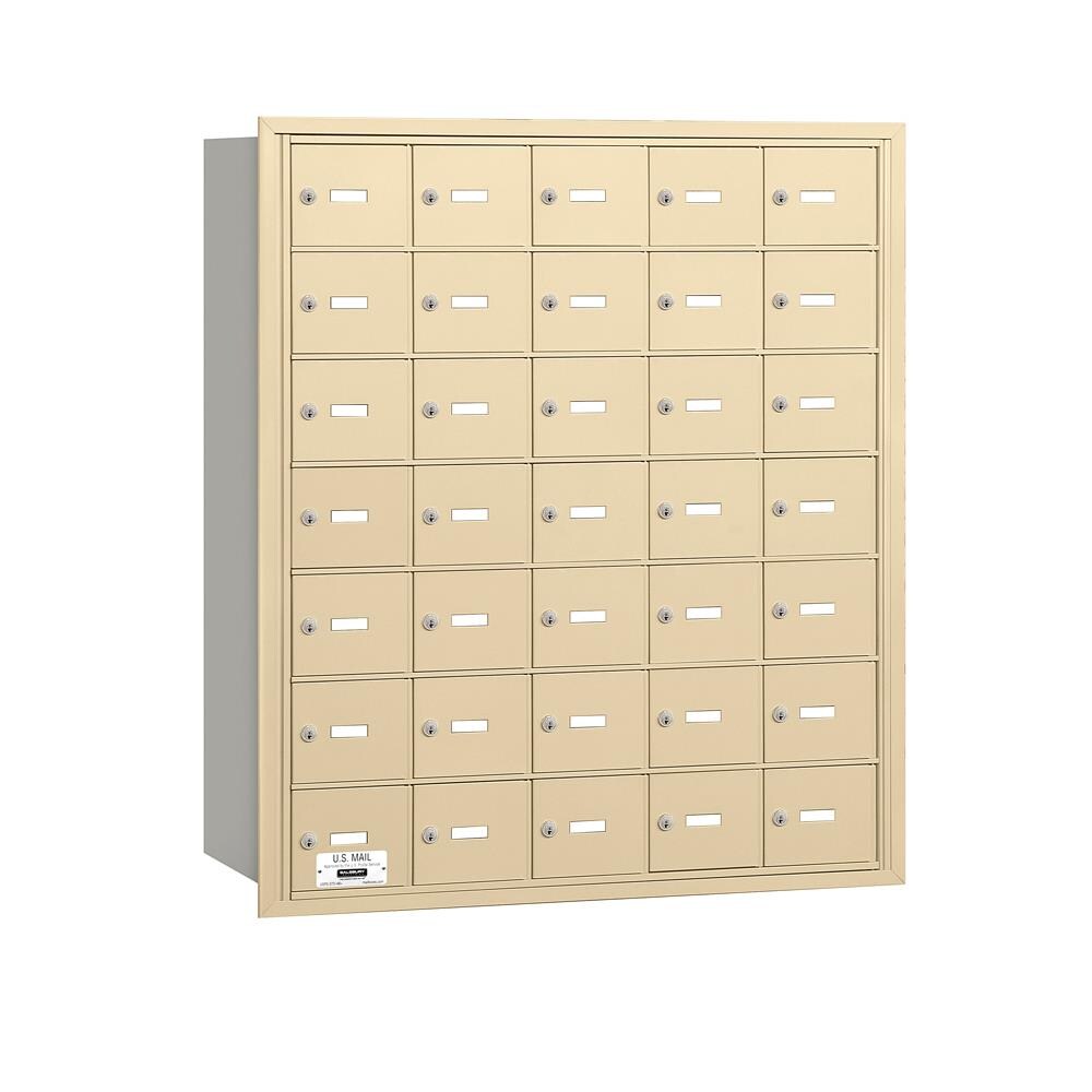 SALSBURY INDUSTRIES 3635SRU Recessed Mount Brown Metal Extra Large Lockable Cluster Mailbox