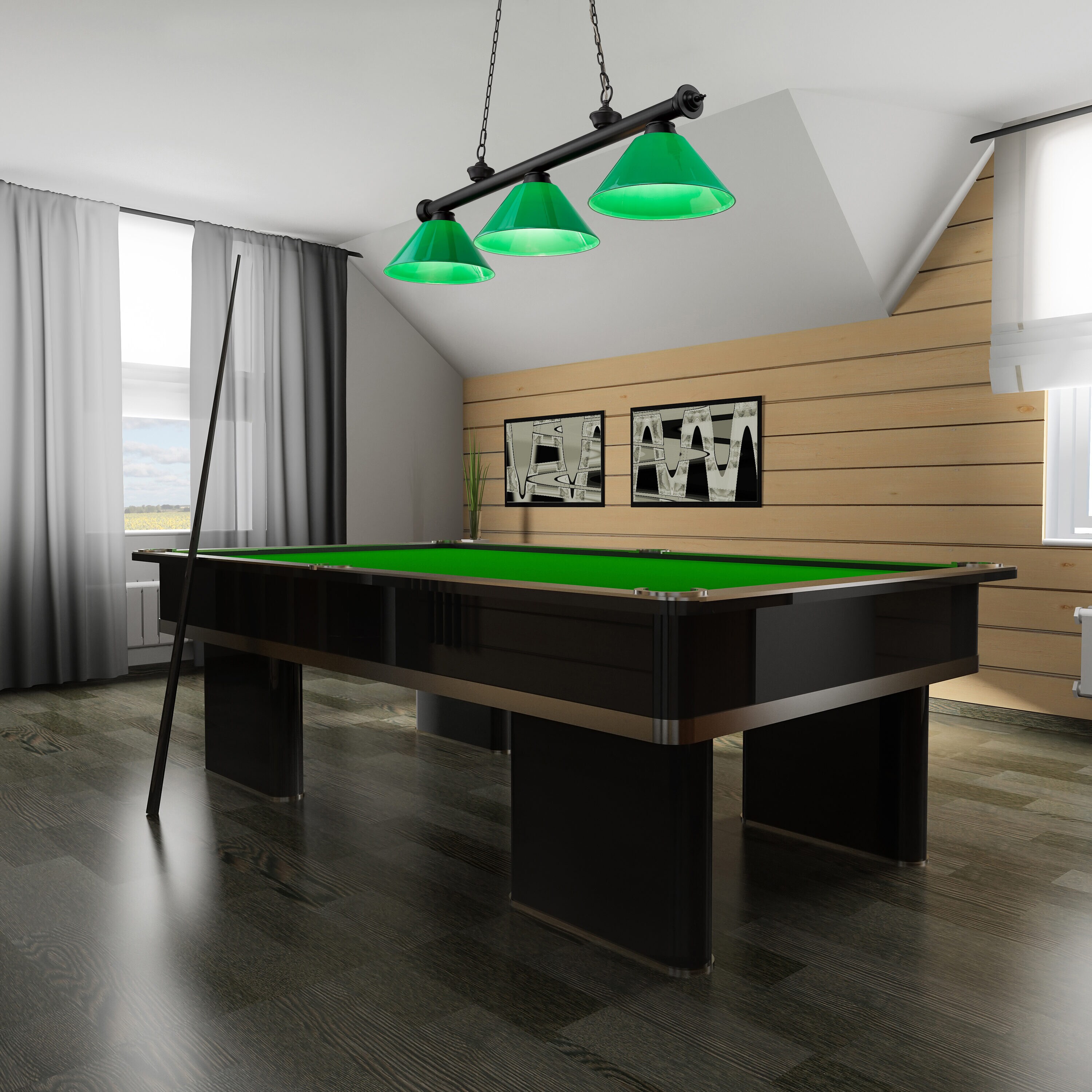 Z-Lite 2306-3MB-PGR Pool-Table-Lighting - View #7
