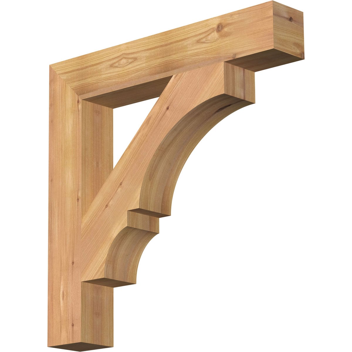 Ekena Millwork BKT04X22X22BOA05SWR Balboa block smooth 3-1/2-in x 22-in x 22-in Western red cedar Brown Wood Standard bracket