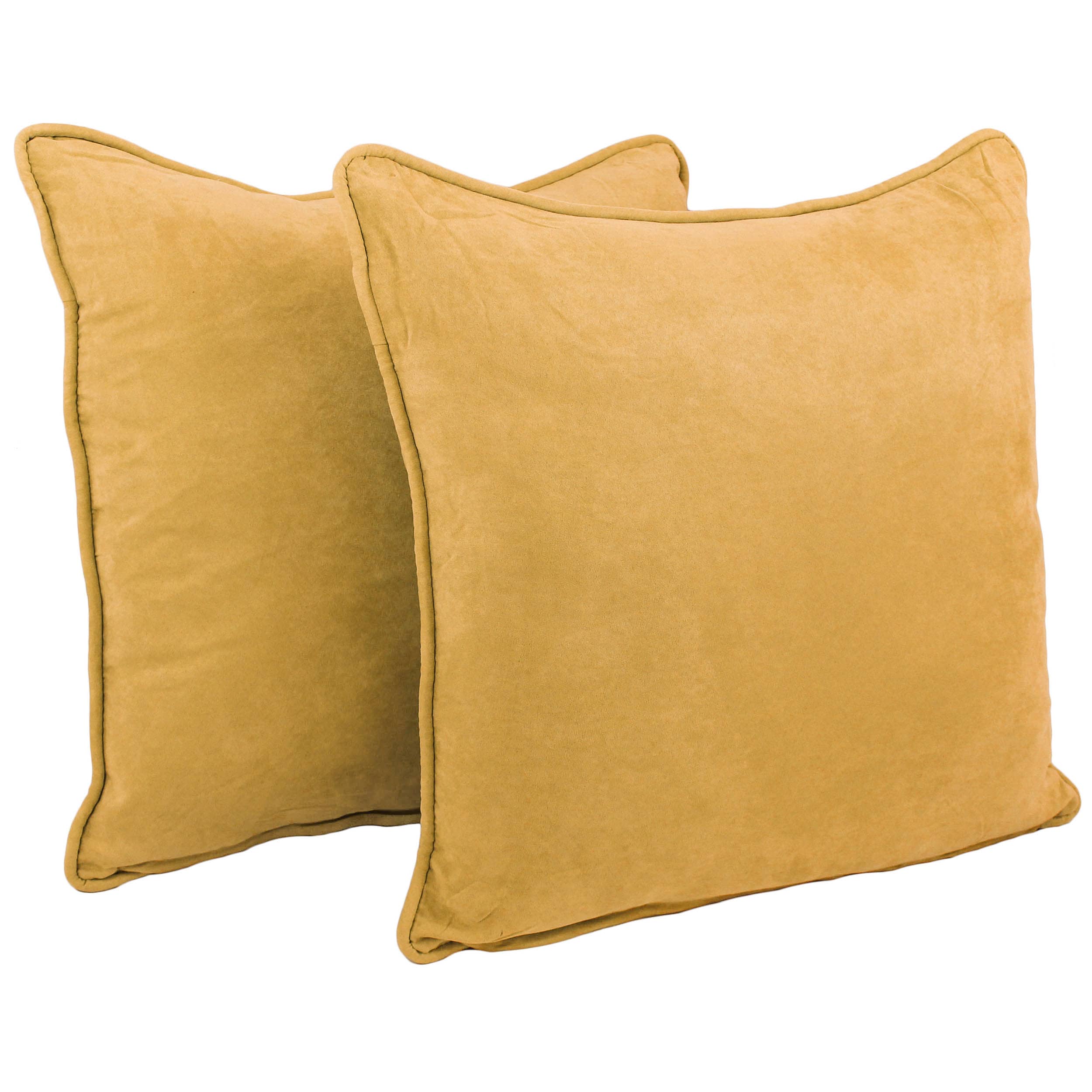 Blazing Needles 9813-CD-S2-MS-LM 2 -Piece 25-in x 25-in Lemon Square Indoor Decorative Pillow