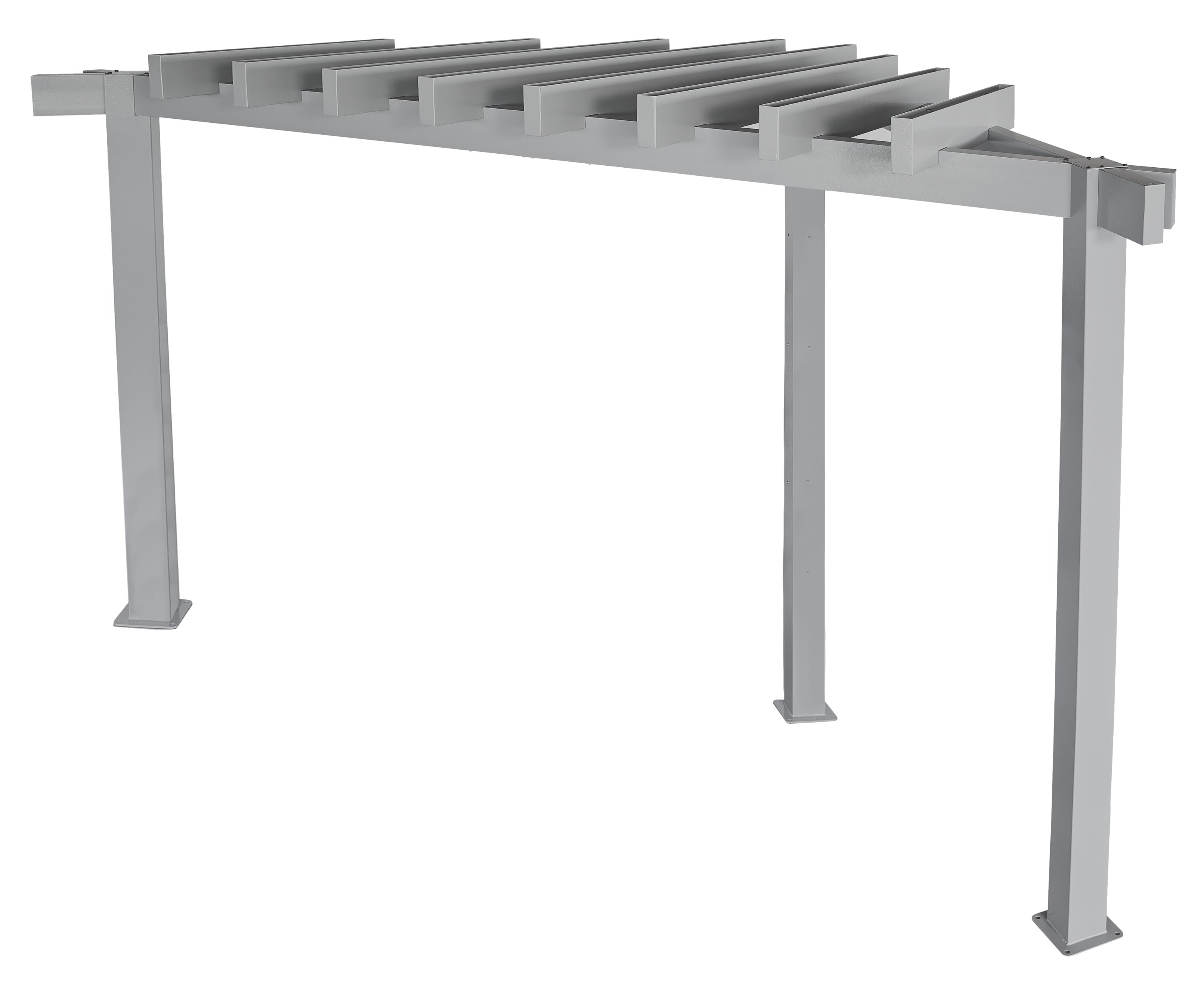 Sojag 500-9169638 Lima 10-ft W x 10-ft L x 10-ft H Grey Metal Attached Pergola with Canopy