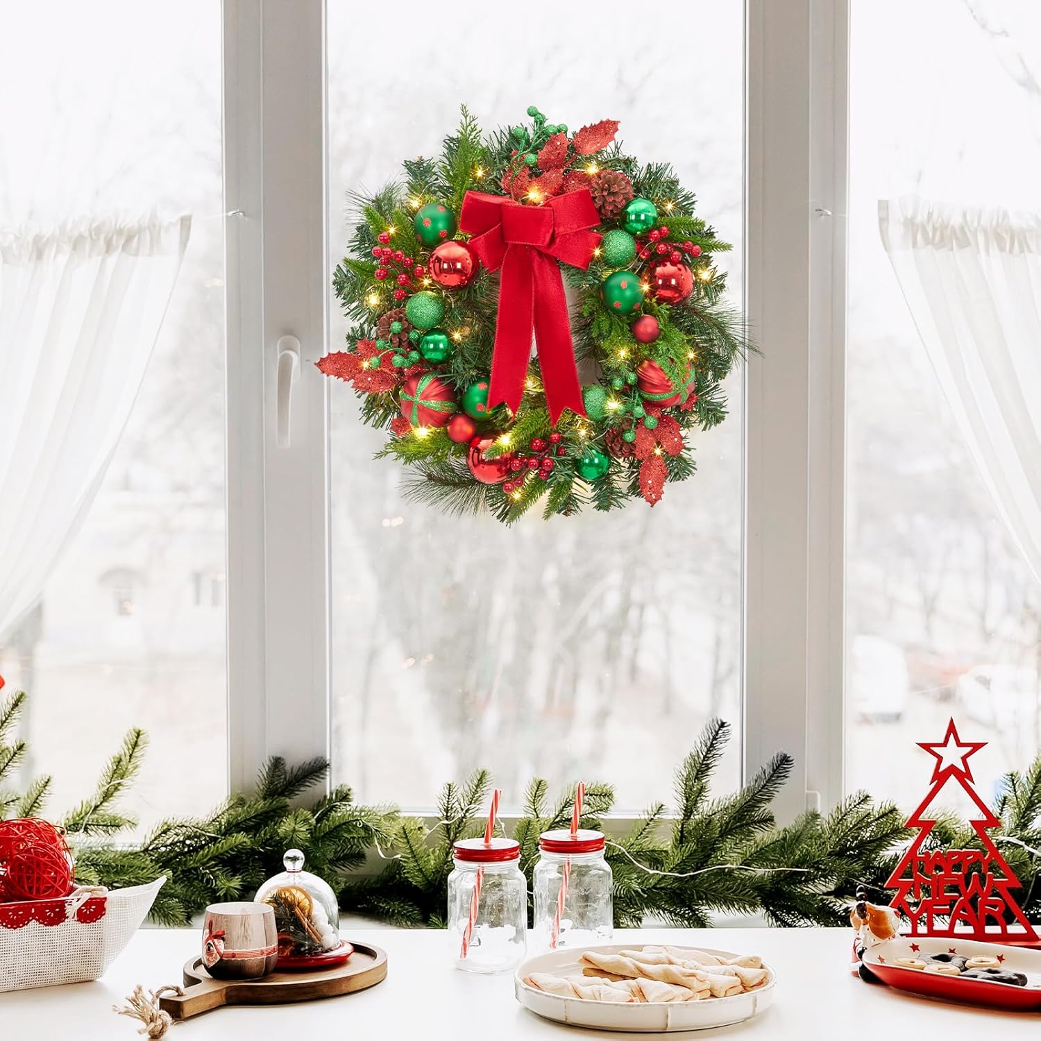 Qeetex JXNAG-PHO-15KUFEI8 Artificial-Christmas-Wreaths - View #5