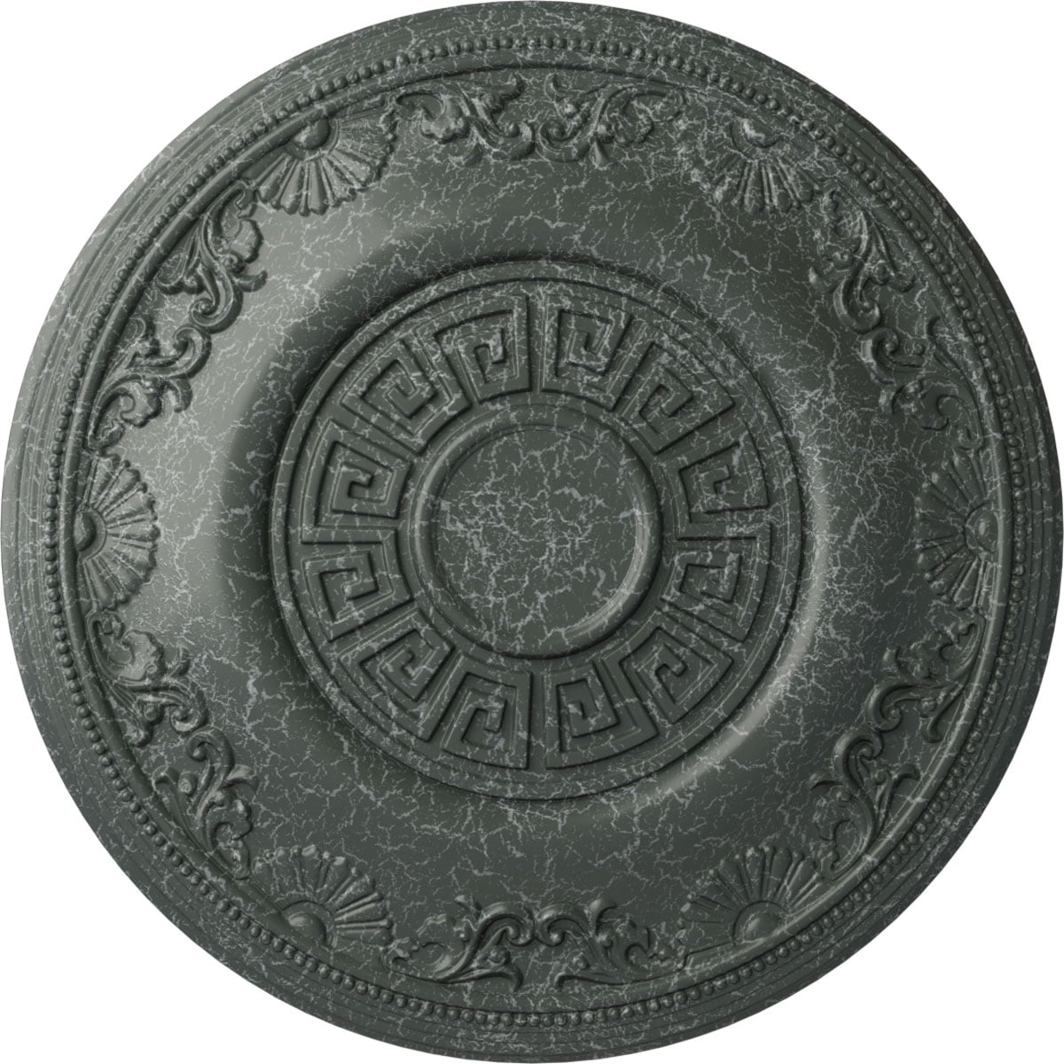 Ekena Millwork CM25NEAGC Nestor 25.875-in W x 25.875-in L Painted Athenian Green Crackle Polyurethane Whole Ceiling Medallion