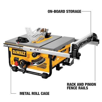 DEWALT 10-in 15-Amp Benchtop Table Saw with Folding Stand in Table Saws department at Lowes.com