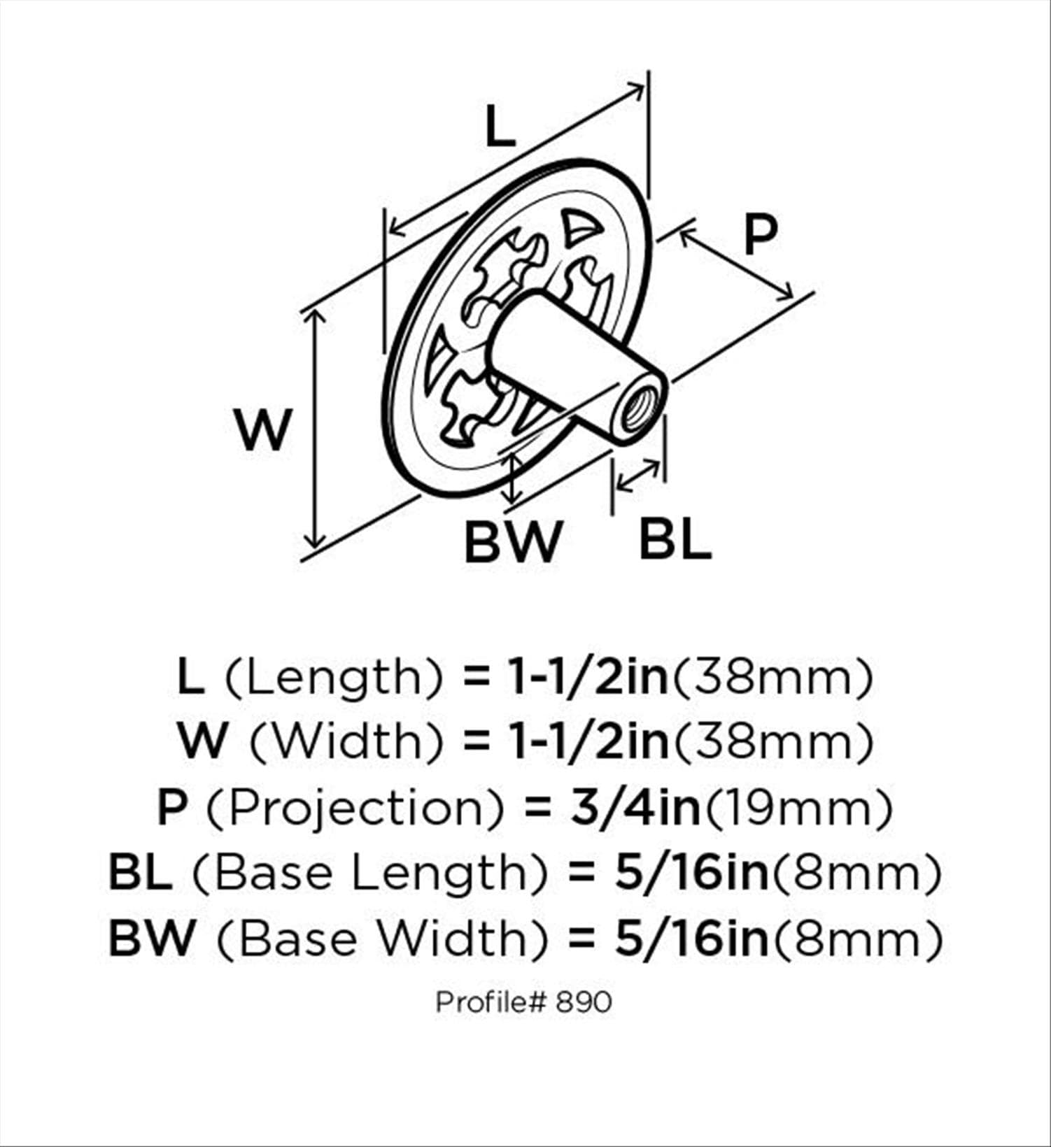 Amerock 890ABS Cabinet-Knobs - View #6