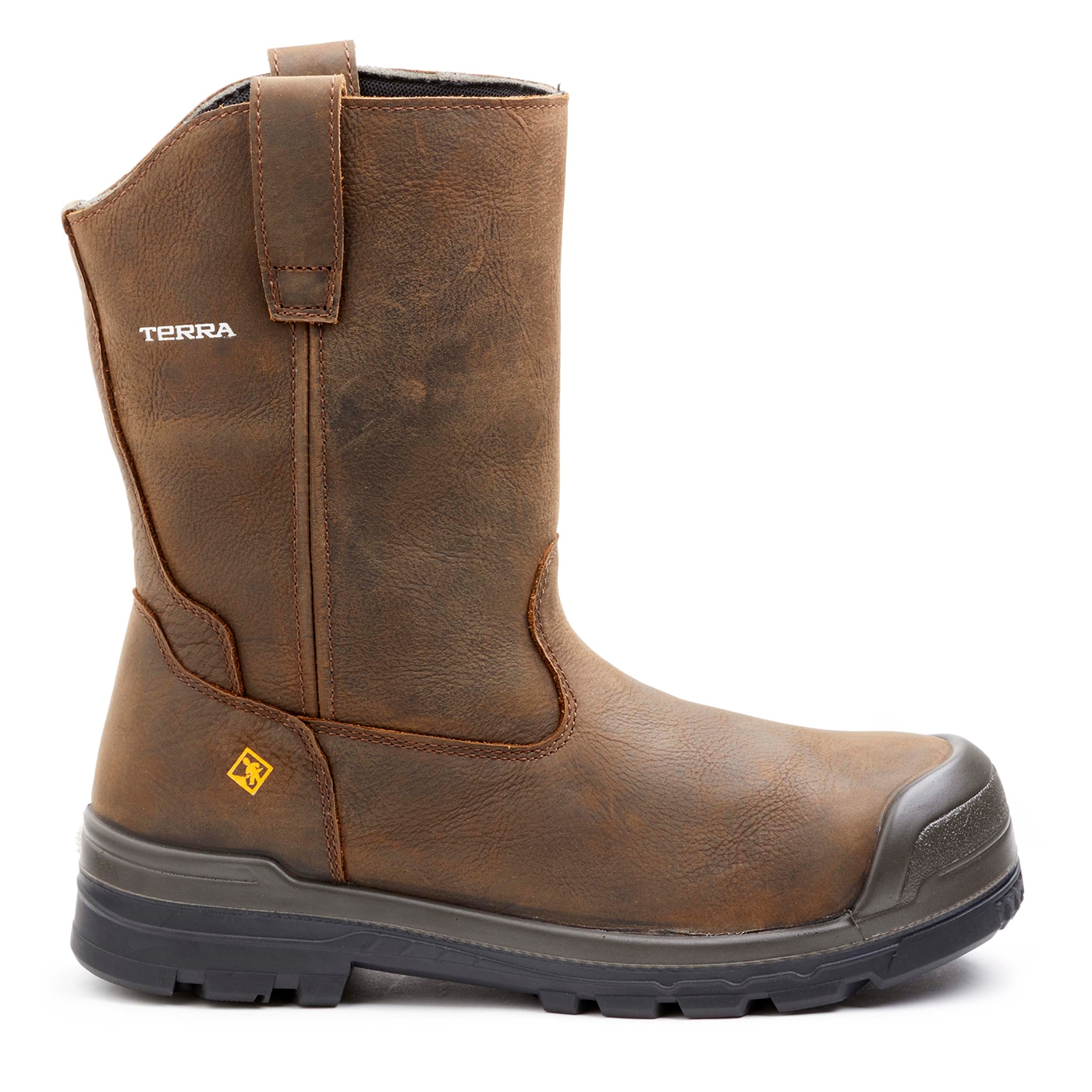Terra Mens Brown Waterproof Steel Toe Work Boots Size: 14 Medium at ...