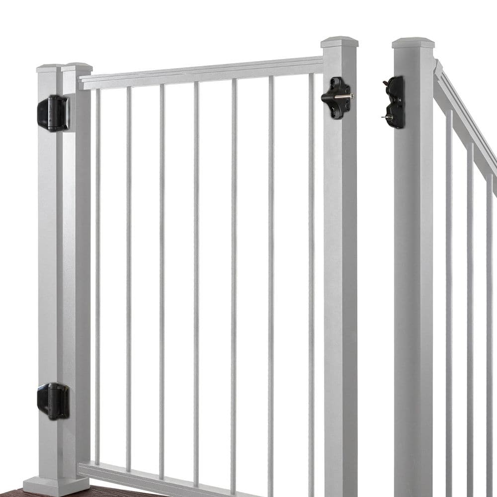 Trex WT36RDADJGATE 48-in L x 36-in H Classic White Aluminum Deck Railing Gate ( Assembly required )