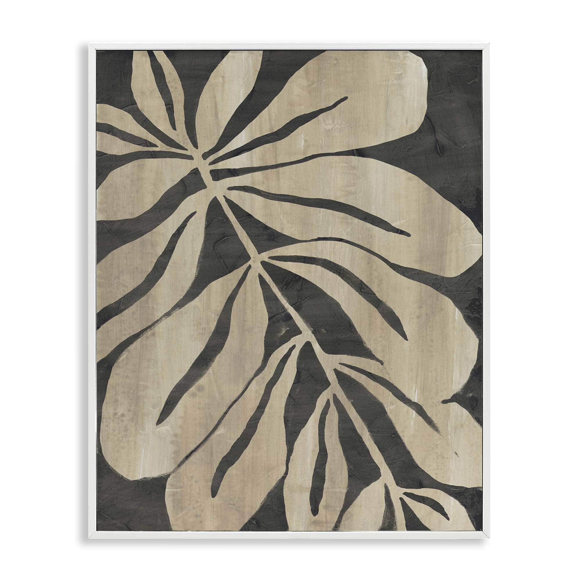 Stupell Industries BS-357-WFR-16X20 Rustic Leaf Shape White Framed Giclee Art By June Erica Vess 16 x 20
