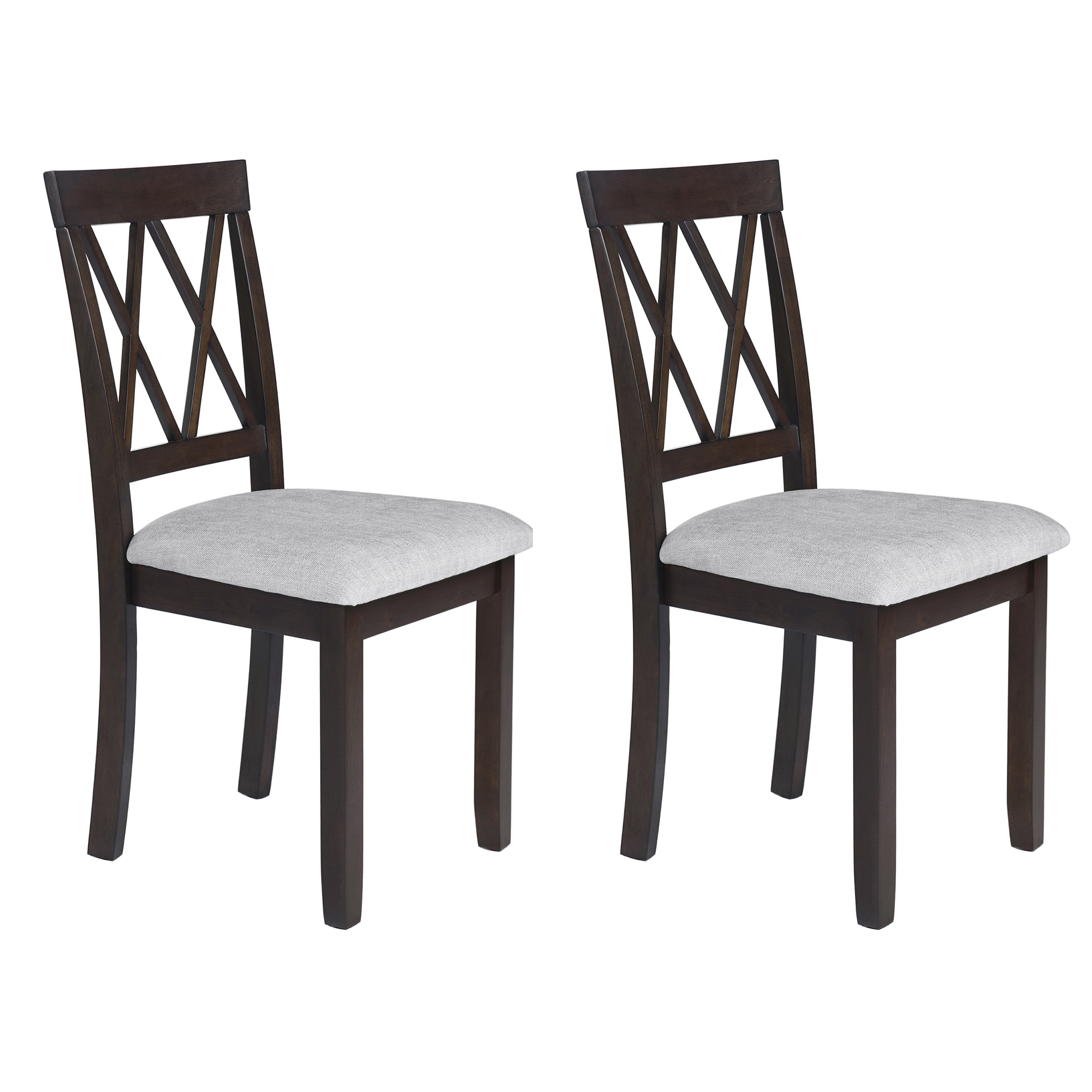 GDFStudio 342836 Dining Room Chairs Set of 2 Accent Diner Chairs Upholstered Fabric Side Stylish Kitchen Chairs with Solid Wood Legs and Padded Seat