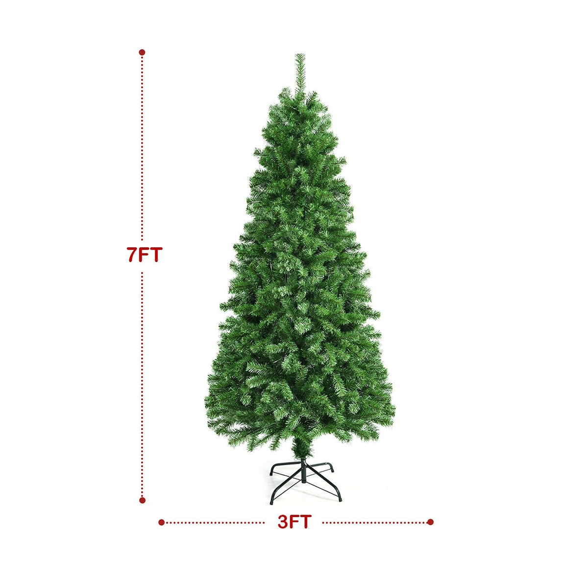 WELLFOR 7-ft Pre-lit Artificial Christmas Tree in the Artificial ...