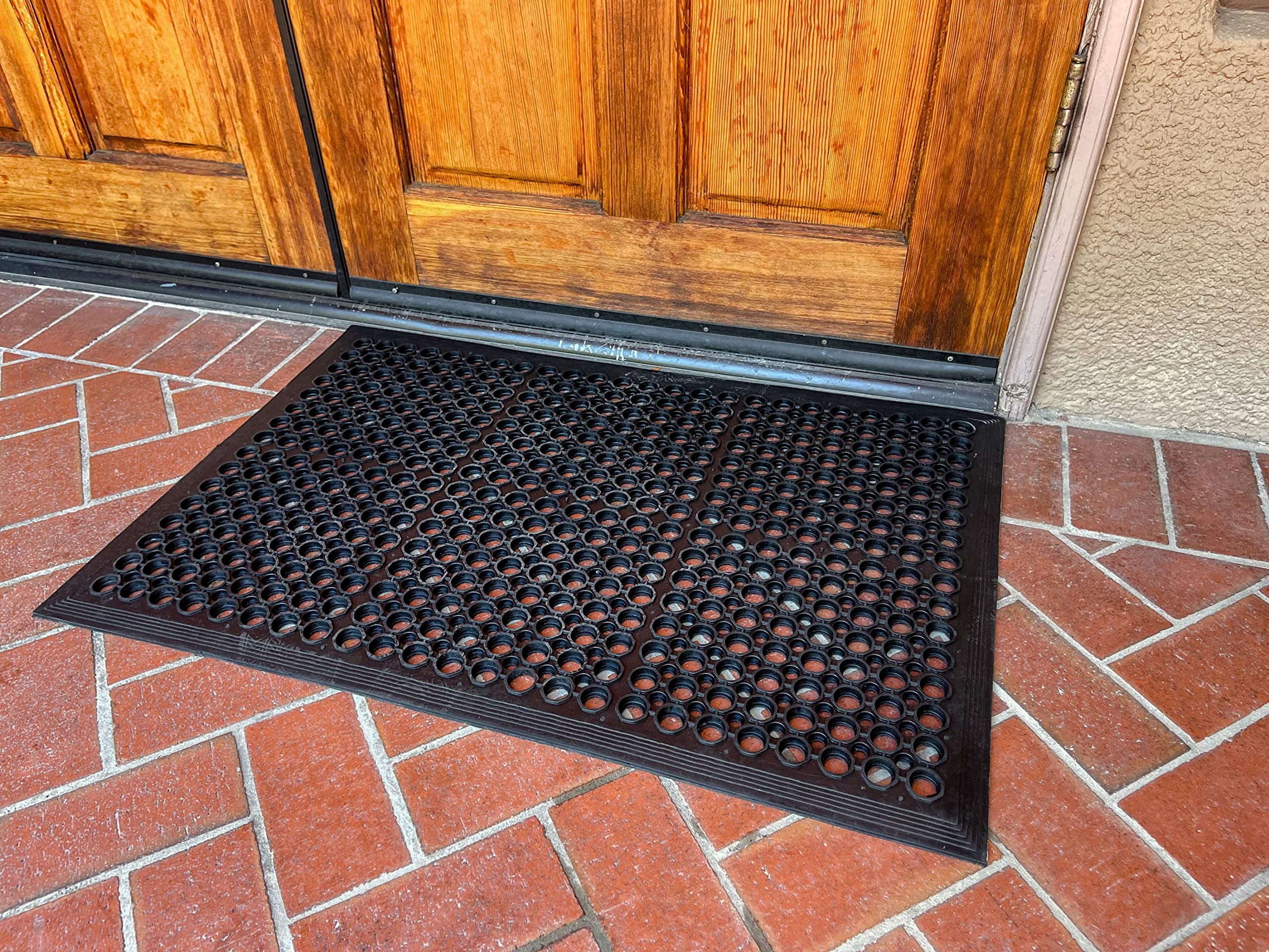 Falcon RMBV-35BK Rubber Floor Mat, 3' x 5', Black