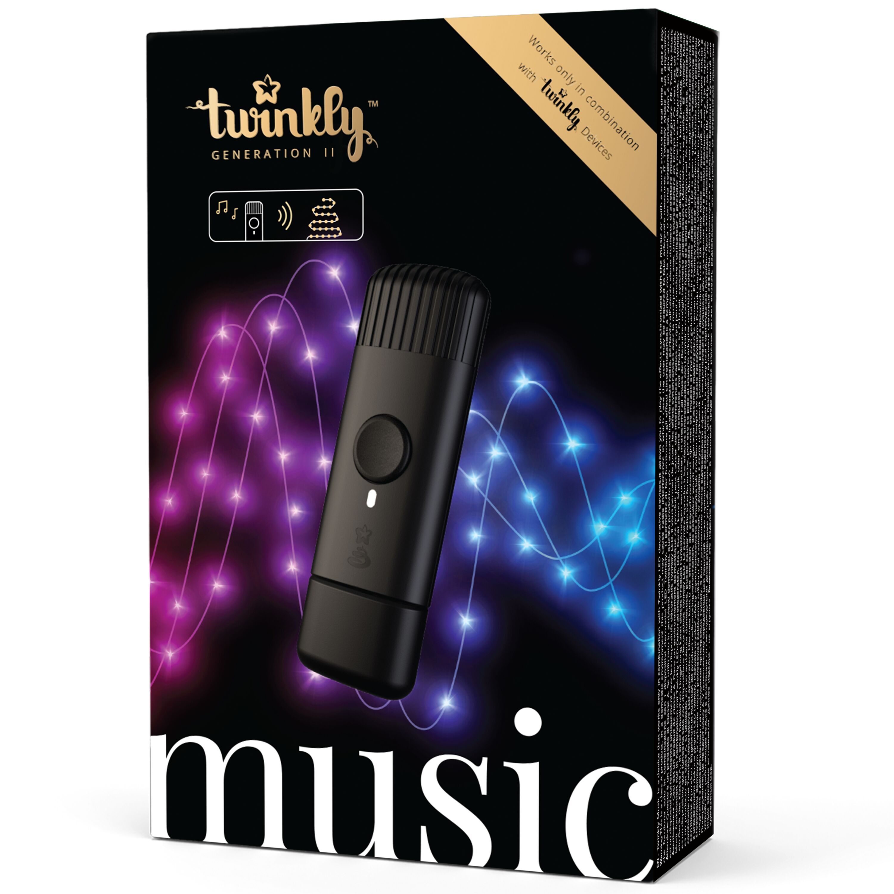 TWINKLY TMD01USB Smart Home Music Dongle - Create an Immersive Audiovisual Experience with Synced Lights - Bluetooth Compatible - UL Listed