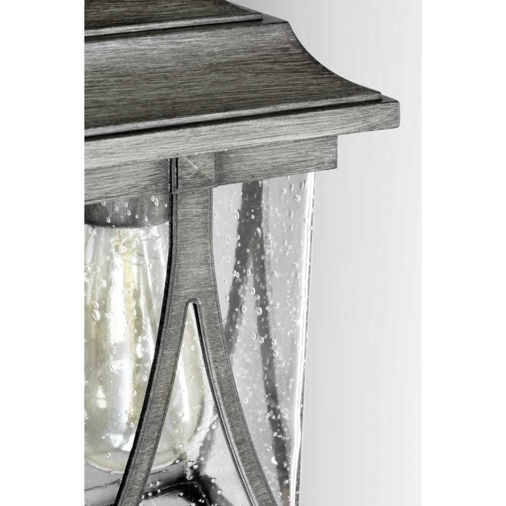 Abbott Antique Pewter Outdoor Hanging Lantern with Seeded Glass