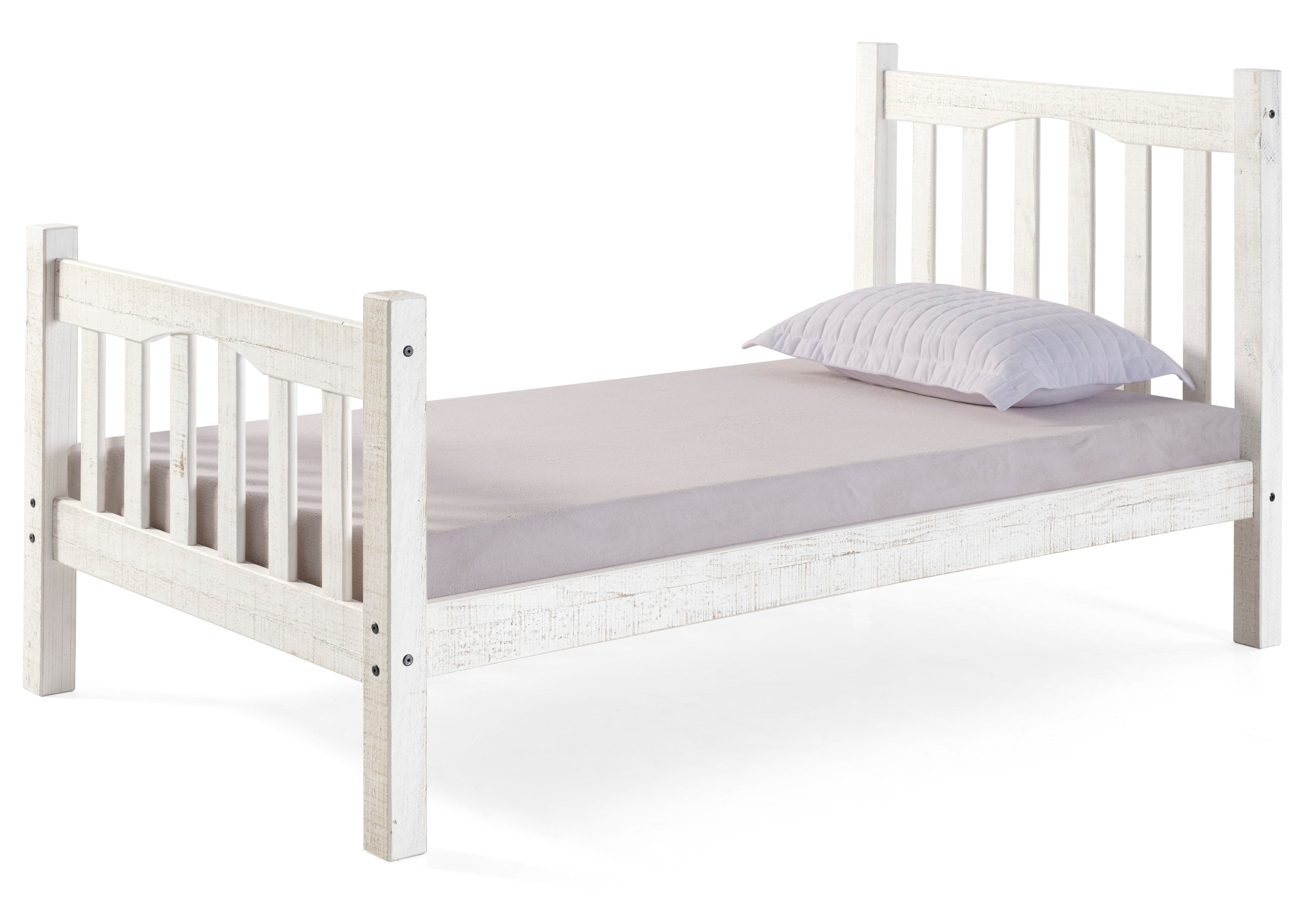Alaterre Furniture Rustic White Twin, White Wood Twin Bed Frame