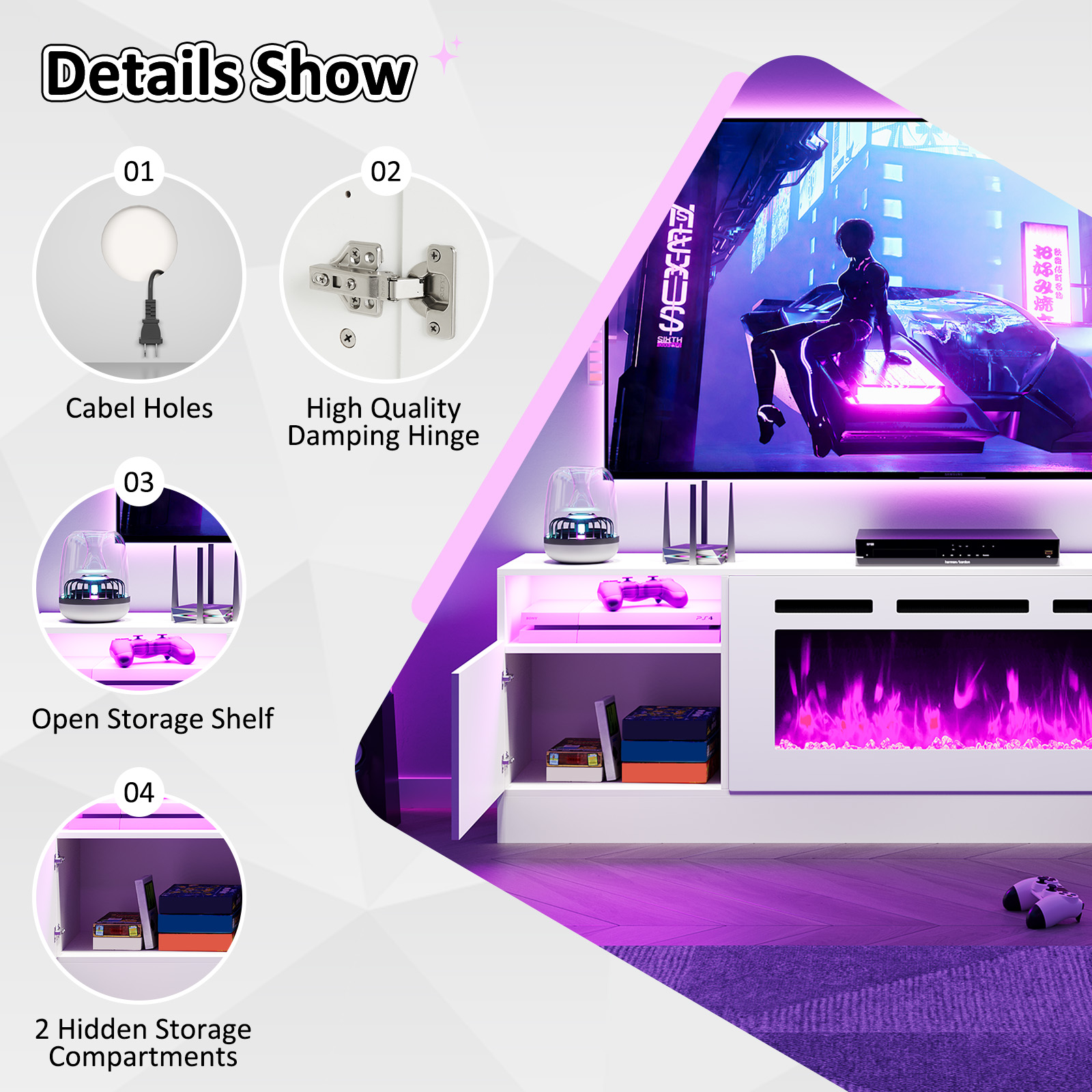 Bapipro TE14A70W Electric-Fireplaces - View #4