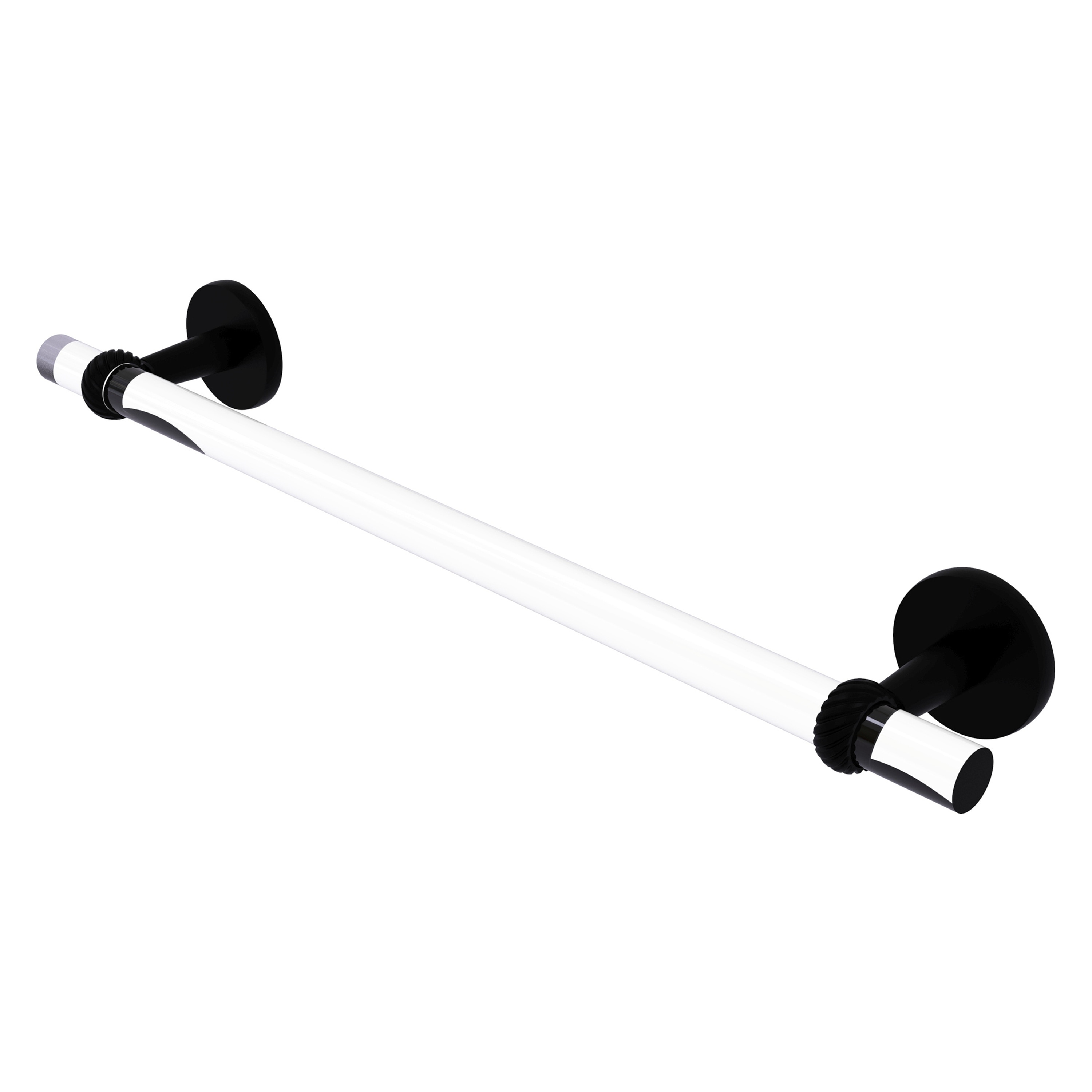 Allied Brass CV-41T-36-BKM Clearview 36-in Matte Black Wall mount Single Towel Bar