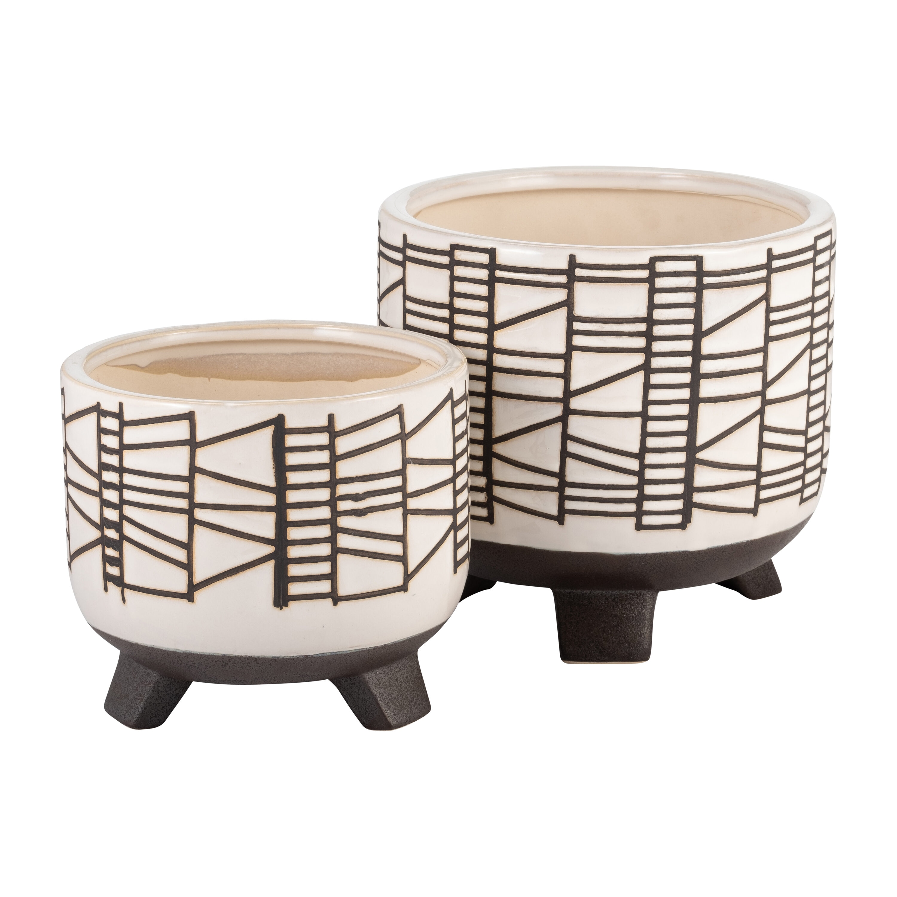 Siavonce XH06814 8.0-in W x 8-in H x 8-in D White Ceramic Indoor/Outdoor Planter