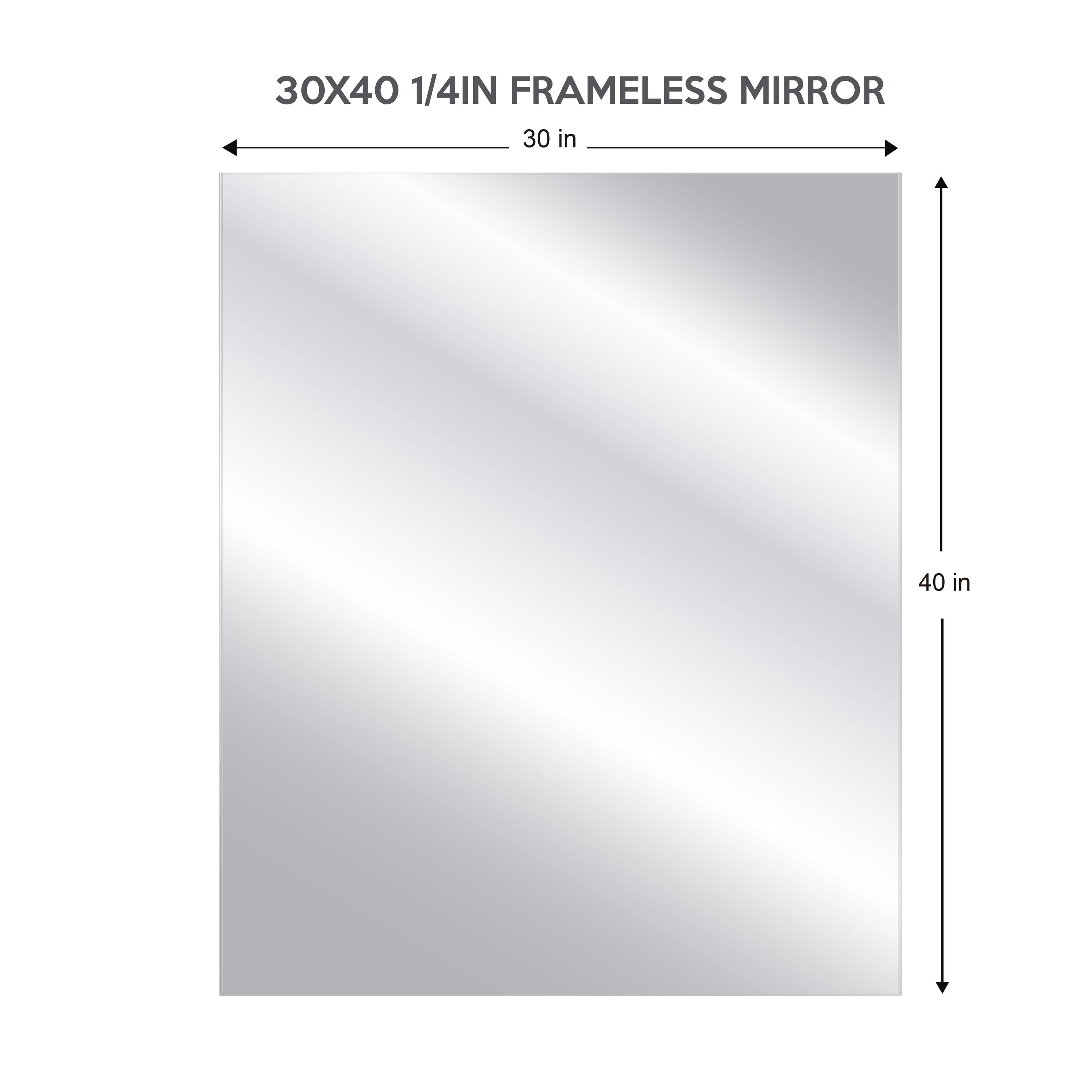 Project Source MD96676 30-in W x 40.0-in H Rectangle Silver Polished Frameless Wall Mirror