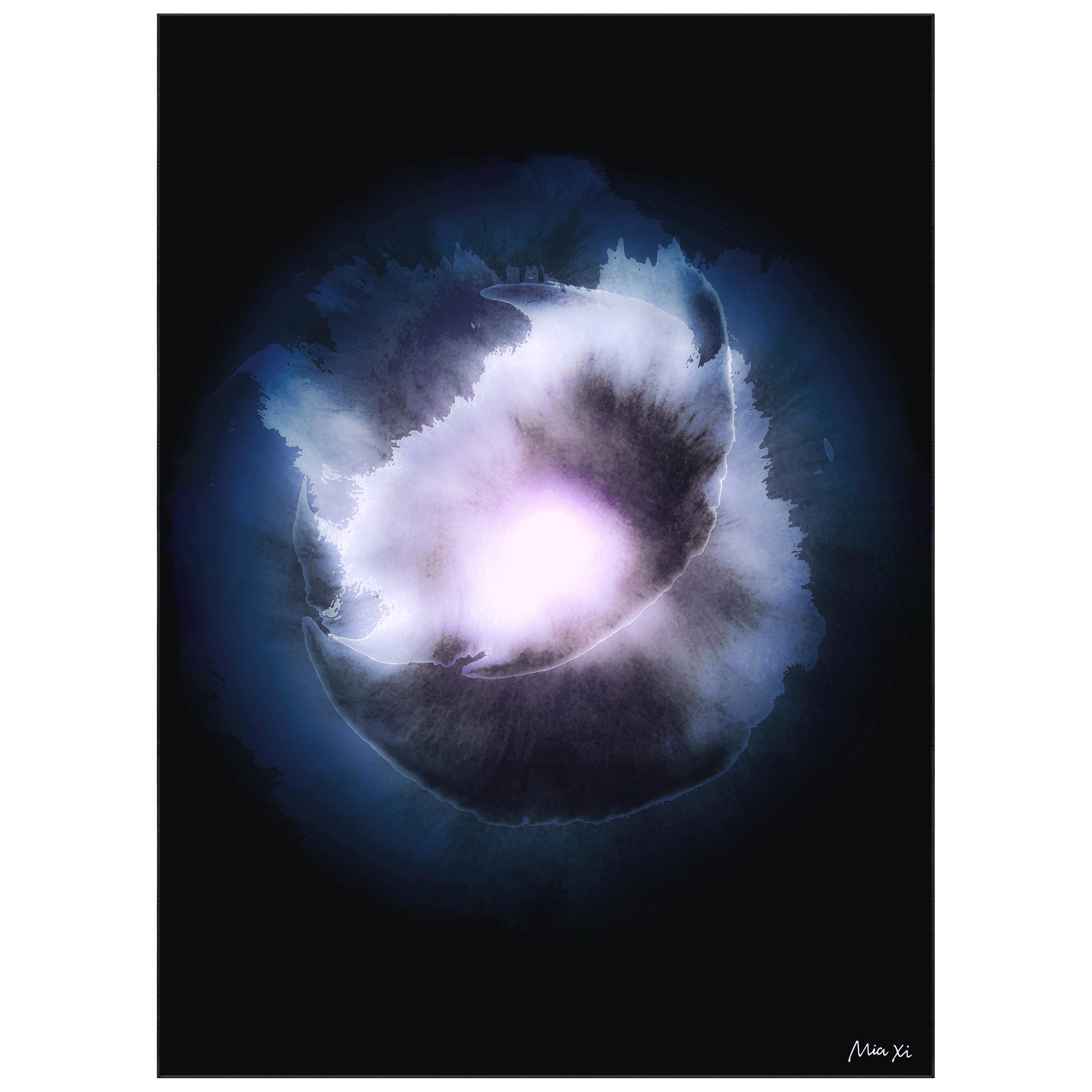 Empire Art Direct TDA-IC32749-0810C2 8 x 10 (ft) Polyester Black, Purple, Blue Rectangular Indoor Abstract Area rug