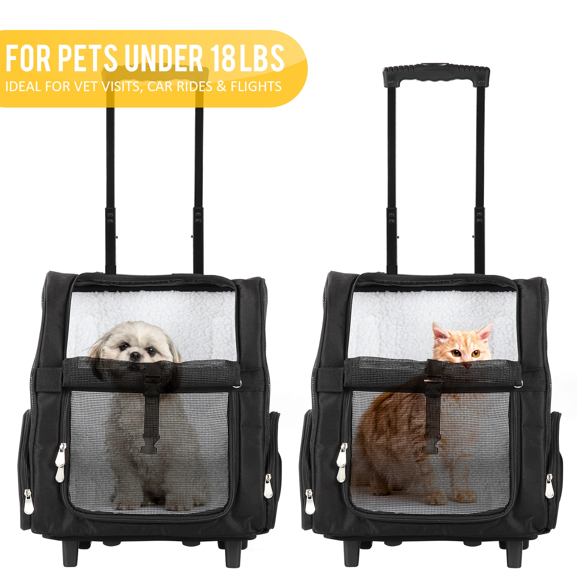 Cat Car Carrier Wheeled Pet Carrier