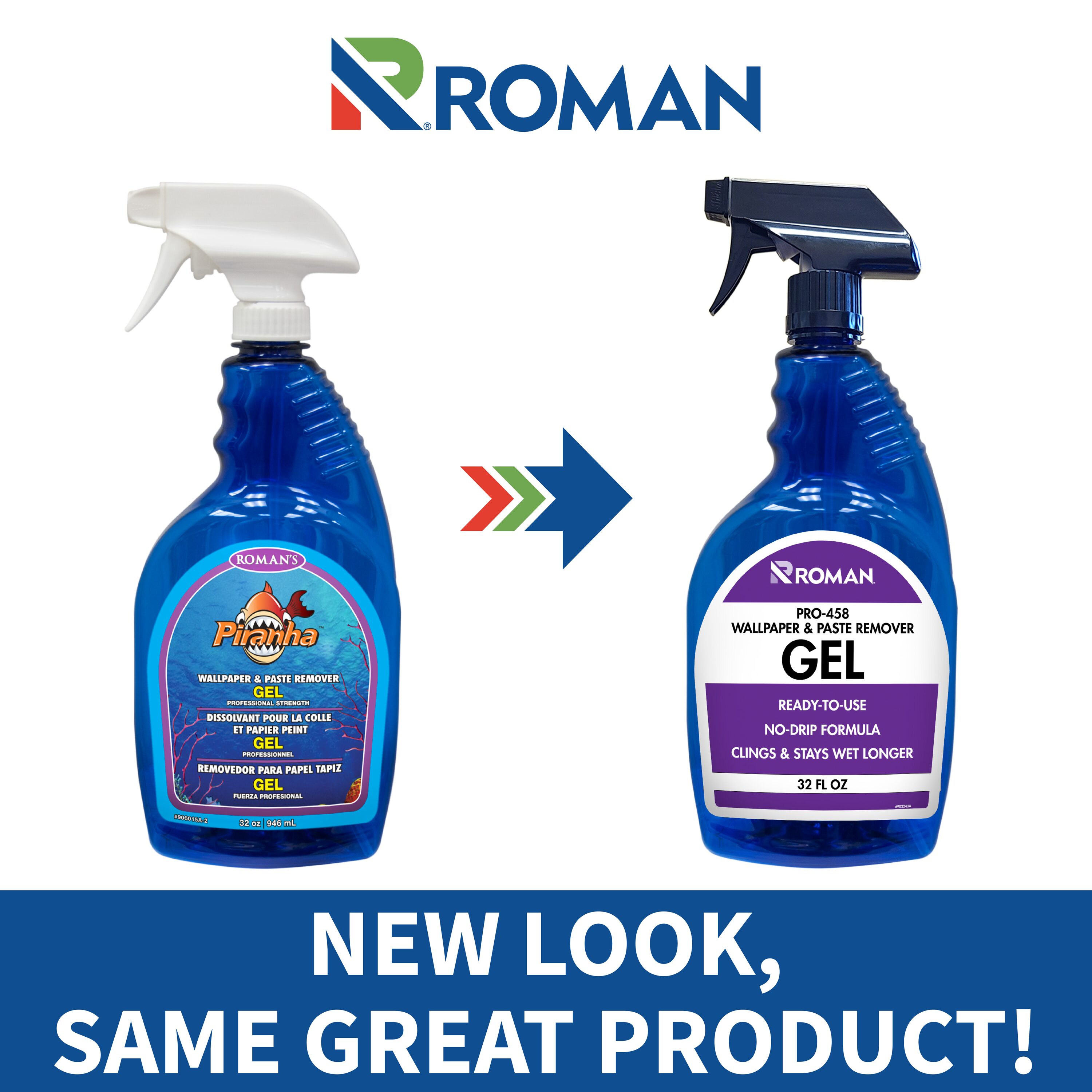 Roman 32-Oz Gel Spray Wallpaper Remover - Blue, No Drip Formula, Extended  Action, Clinging Gel, Ounce(s)