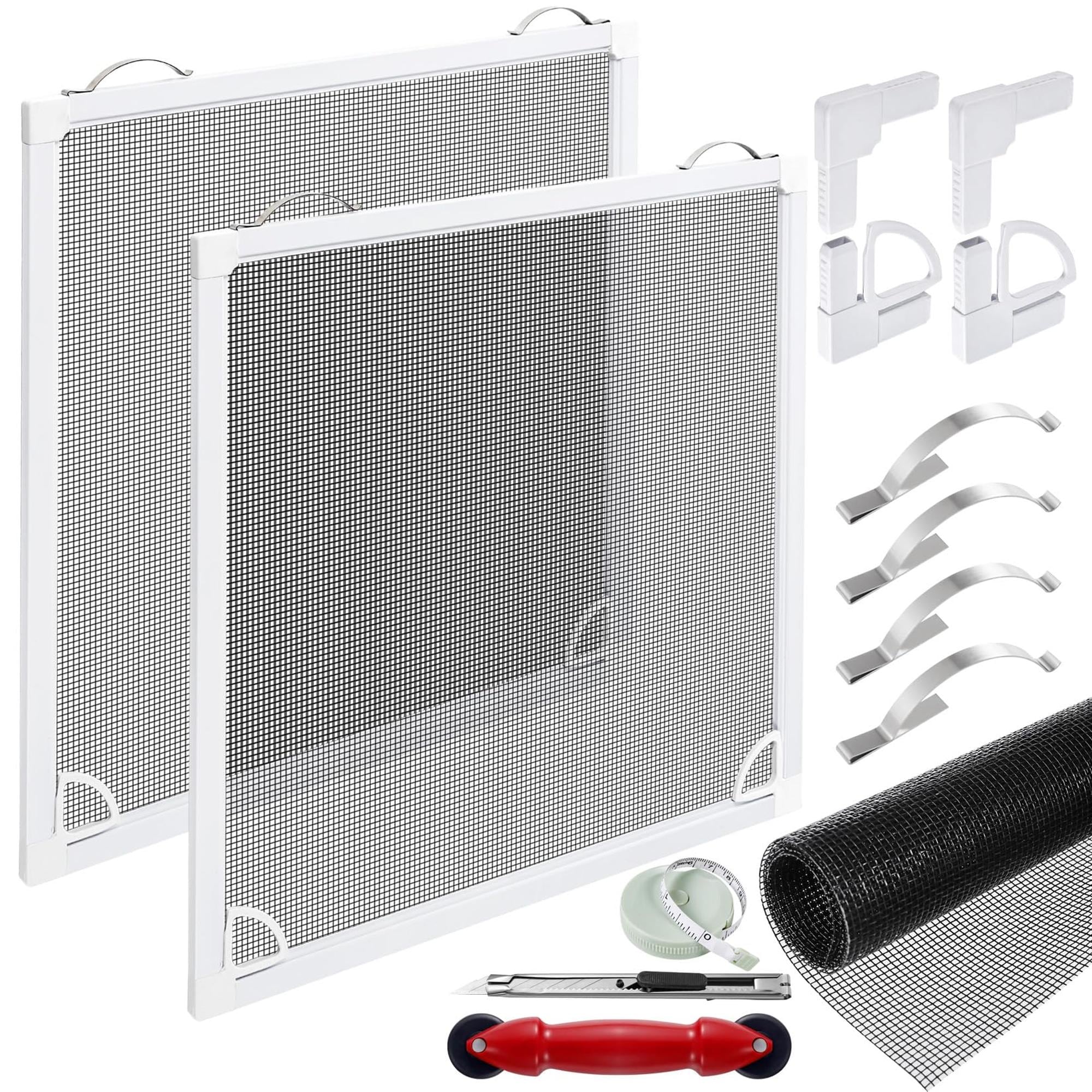 Numhew 2-Pack 36-in x 36-in White Aluminum Window Screen Frame Kit