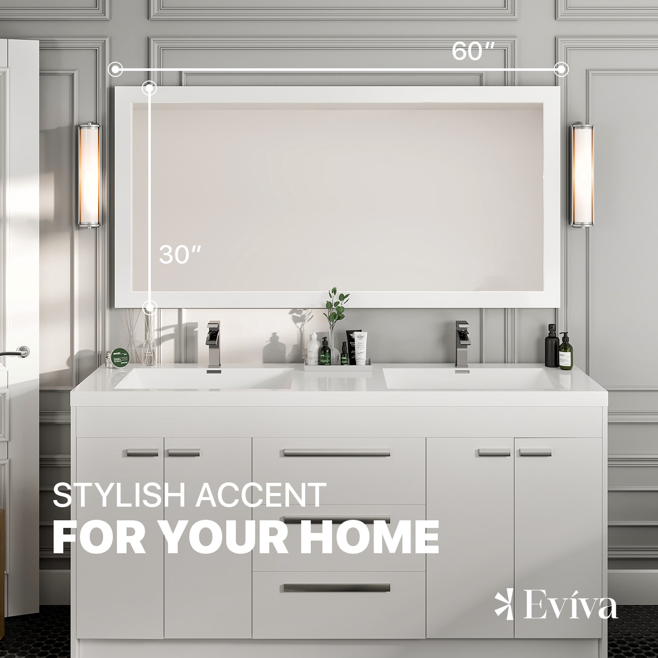 Eviva EVMR-60X30-GWH Decor-Mirrors - View #2