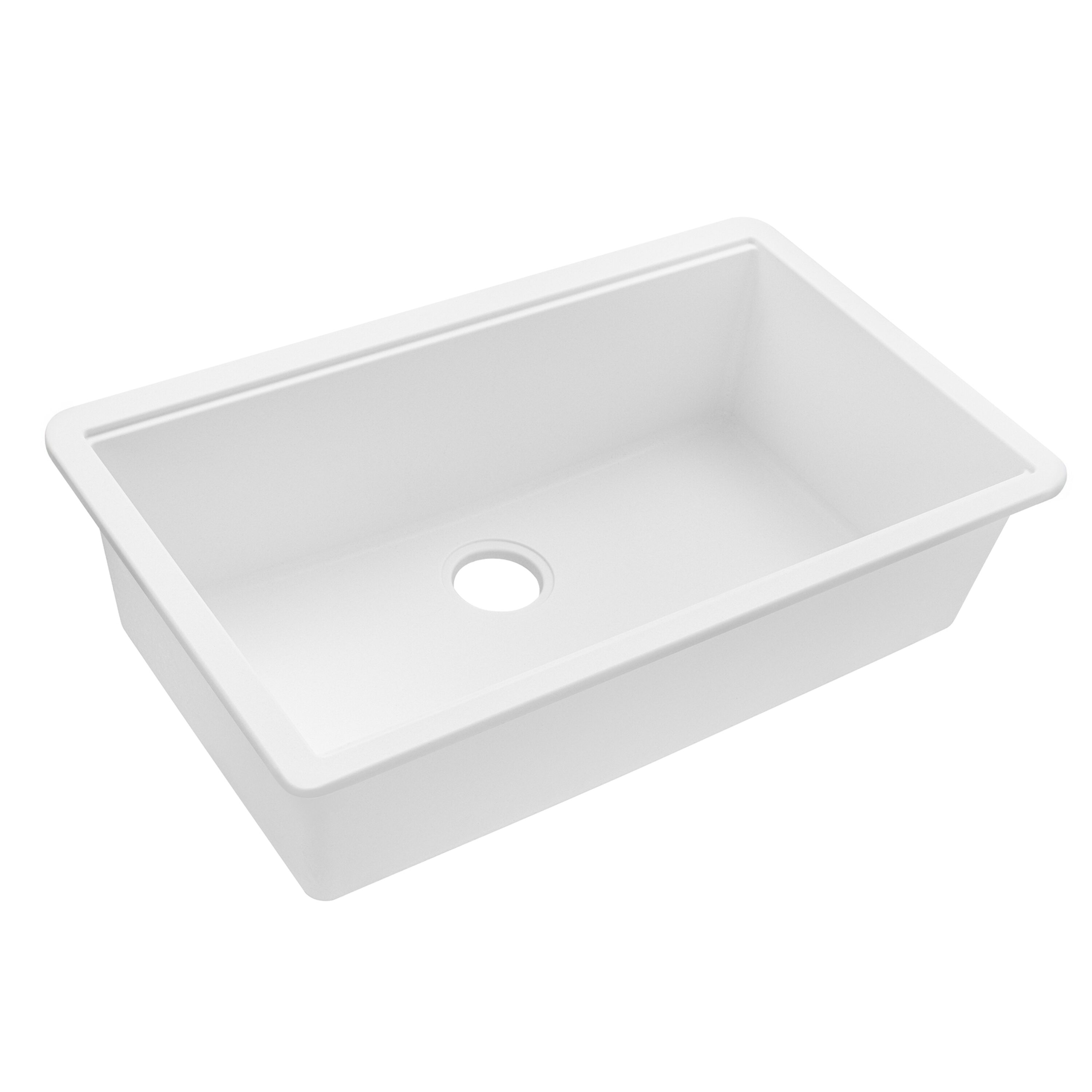 Ruvati epiGranite Undermount 32.5-in x 19.25-in Granite Single bowl Kitchen Sink #RVG2083WH