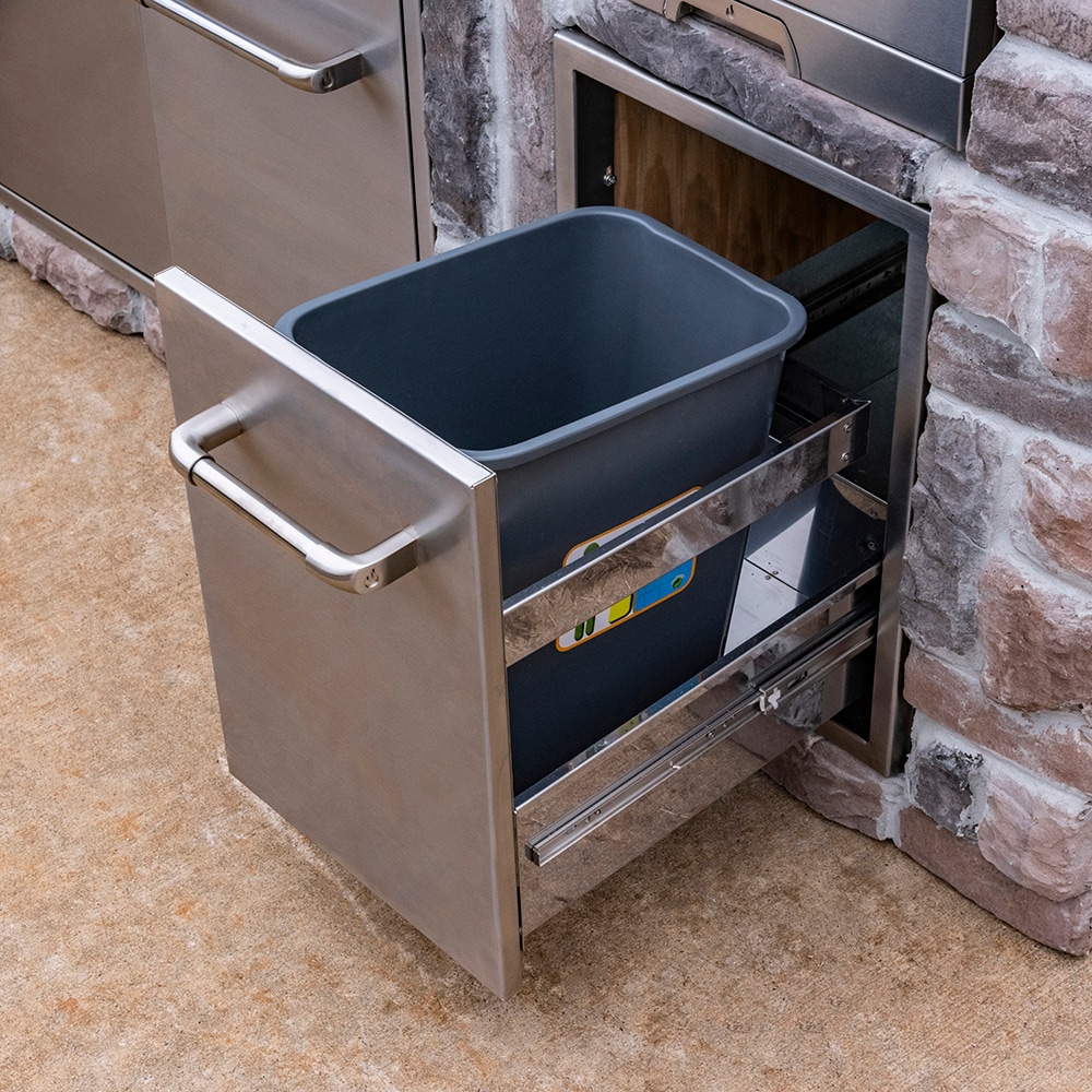 Trash Can Cabinet Outdoor Grill  Stainless Steel Outdoor Trash Can